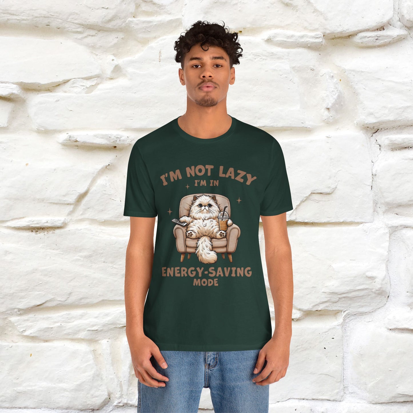 "I'm Not Lazy I'm In Energy-Saving Mode " Cat T-shirt |Nunu&Miao Studio