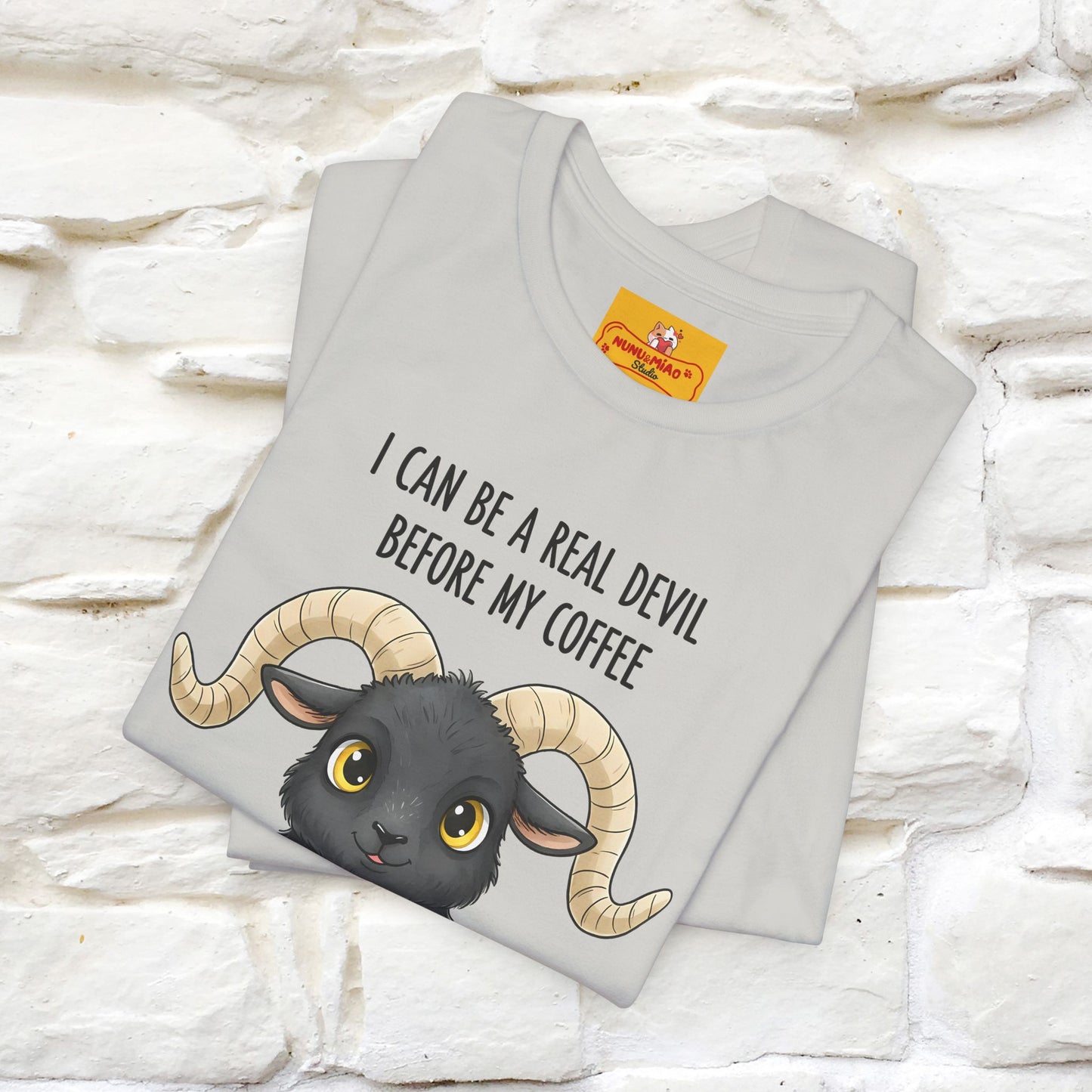 "I Can Be a Real Devil Before My Coffe" Funny T-shirt |Nunu&Miao Studio