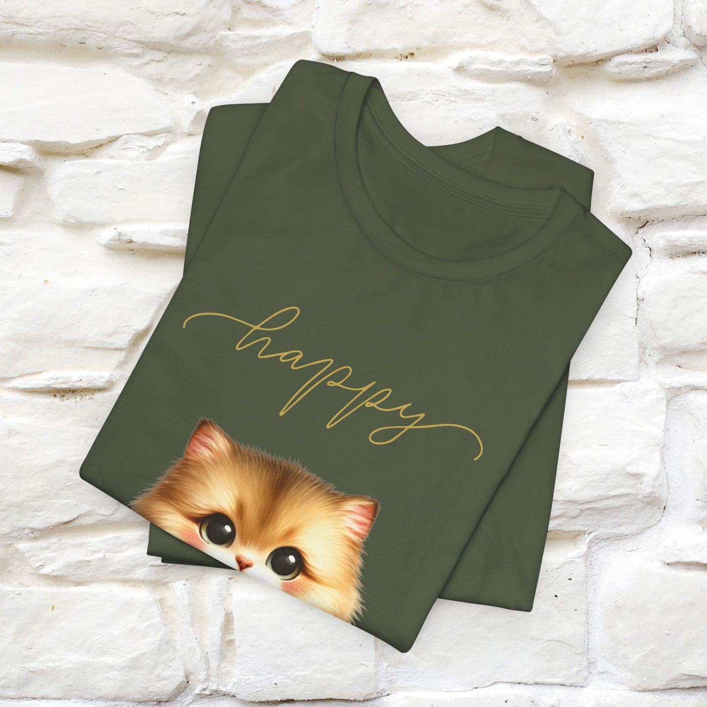 "Happy" Cat T-Shirt for Women | 100% Cotton* 🐾 - Nunu&Miao Studio