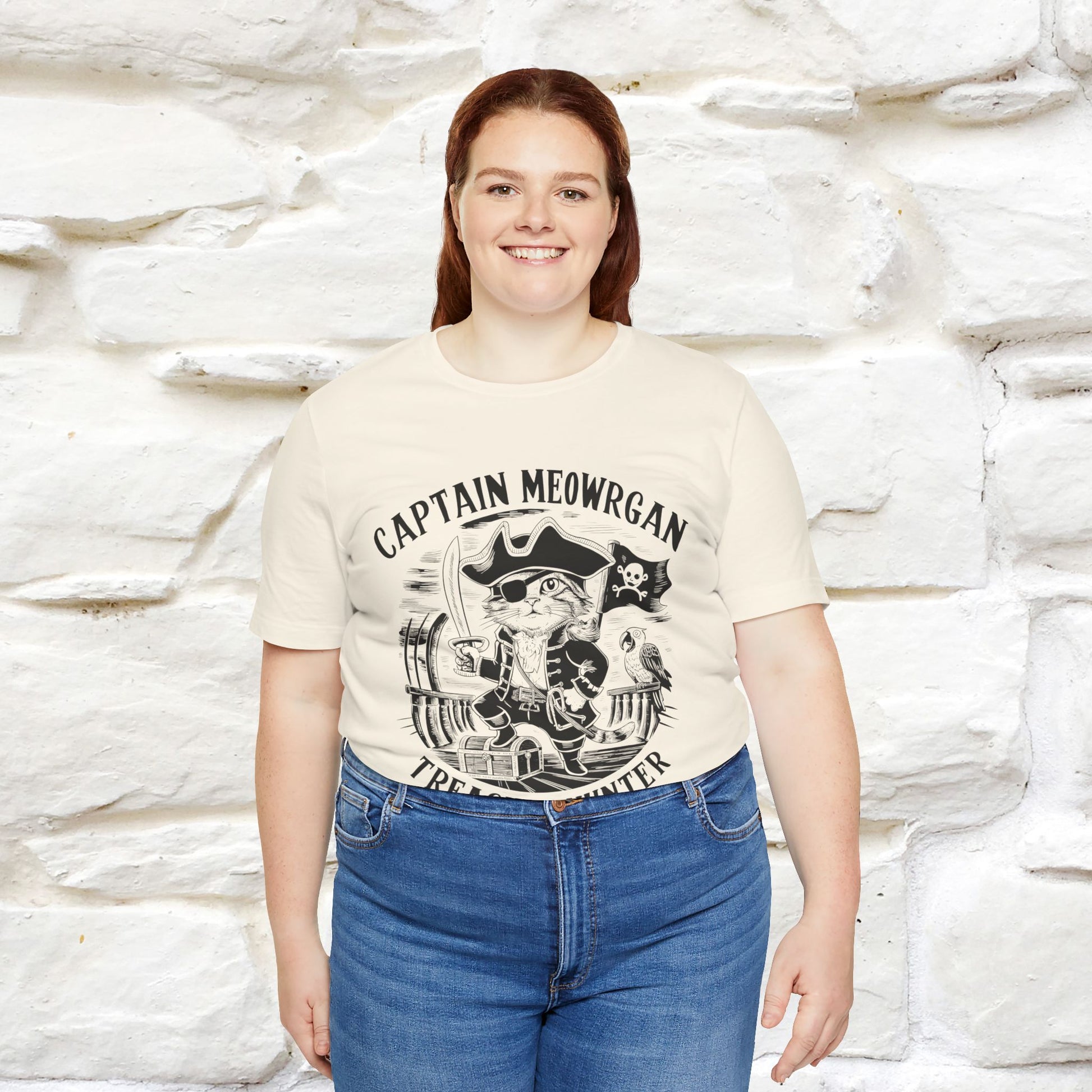 Captain Meowrgan Treasure Hunter |  |Cat T-Shirt | Nunu&Miao Studio - Nunu&Miao Studio
