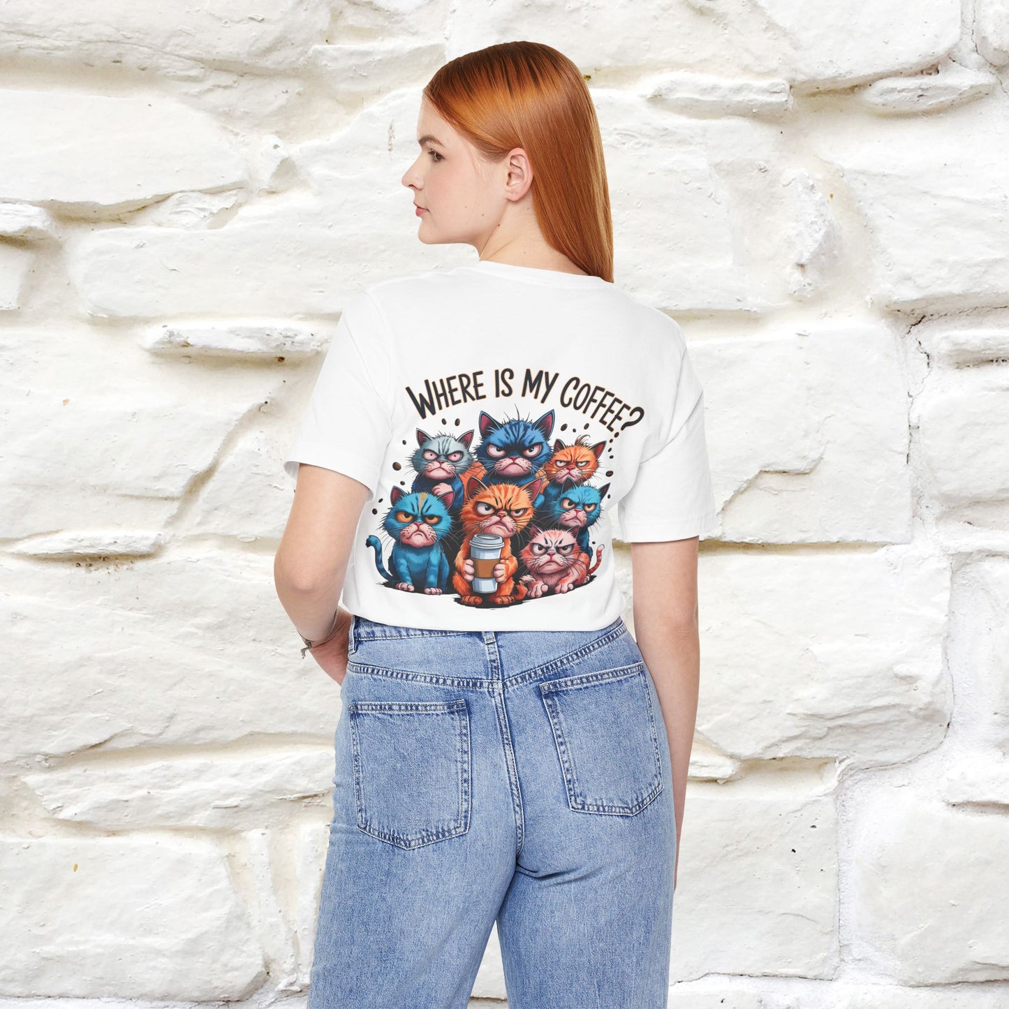 "Where Is My Coffe?" Cat T-Shirt | Front & Back Design | Nunu&Miao Studio