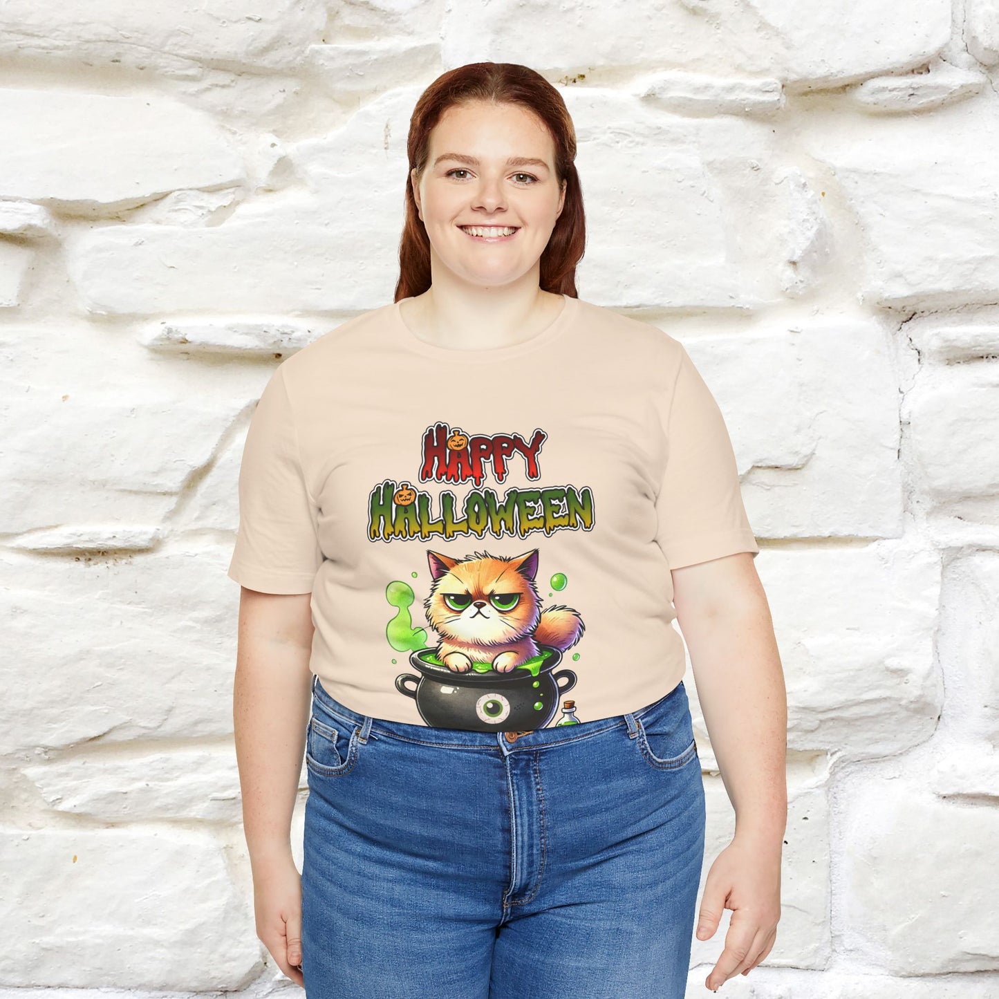 "Angry Cat Happy Halloween" Cat T-shirt |Nunu&Miao Studio - Nunu&Miao Studio