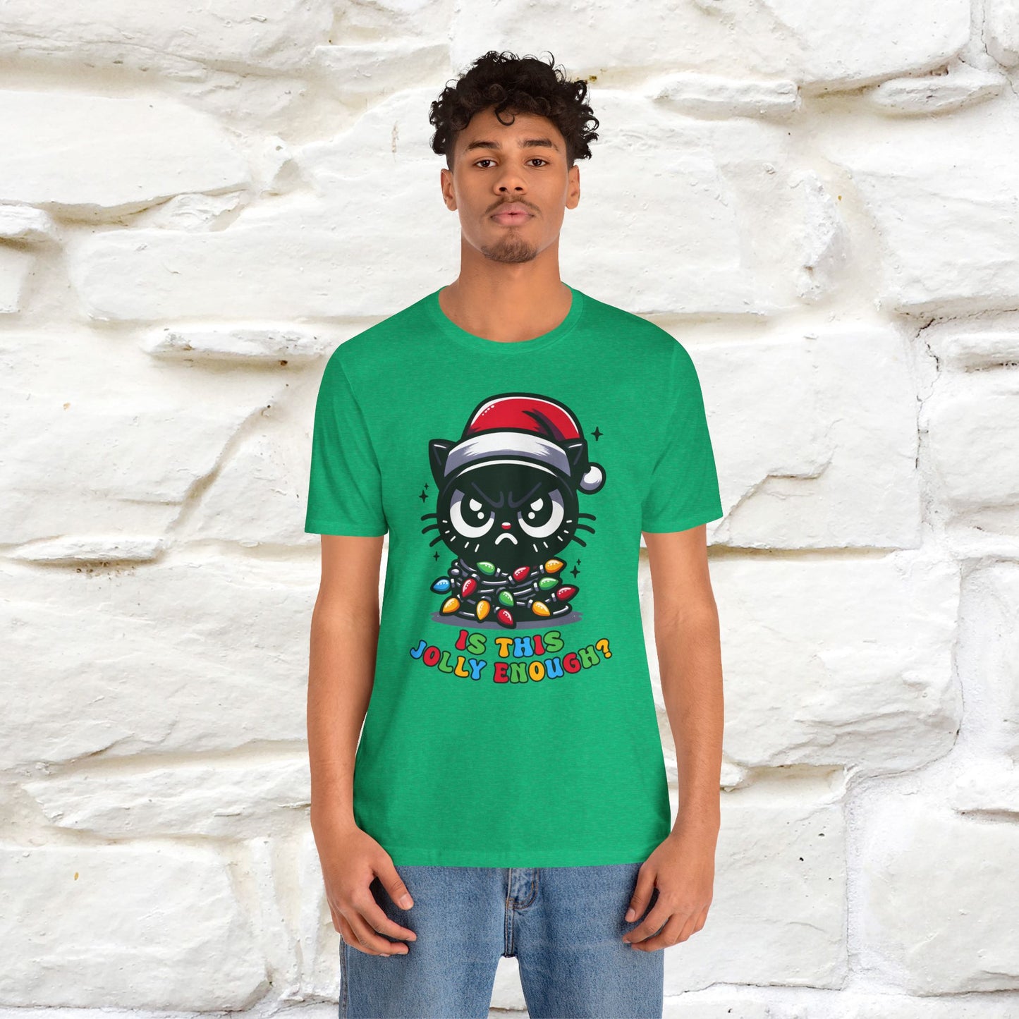 Is This Jolly Enough? | Funny Cat Christmas Shirt for Men & Women | 100% Cotton*