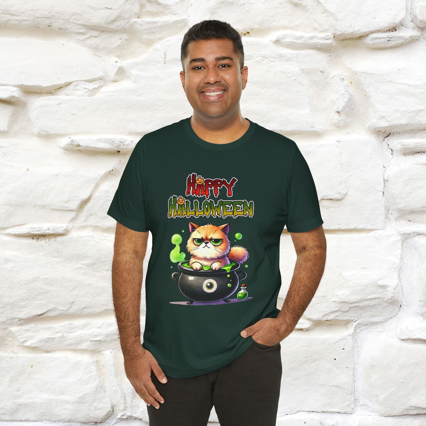 "Angry Cat Happy Halloween" Cat T-shirt |Nunu&Miao Studio