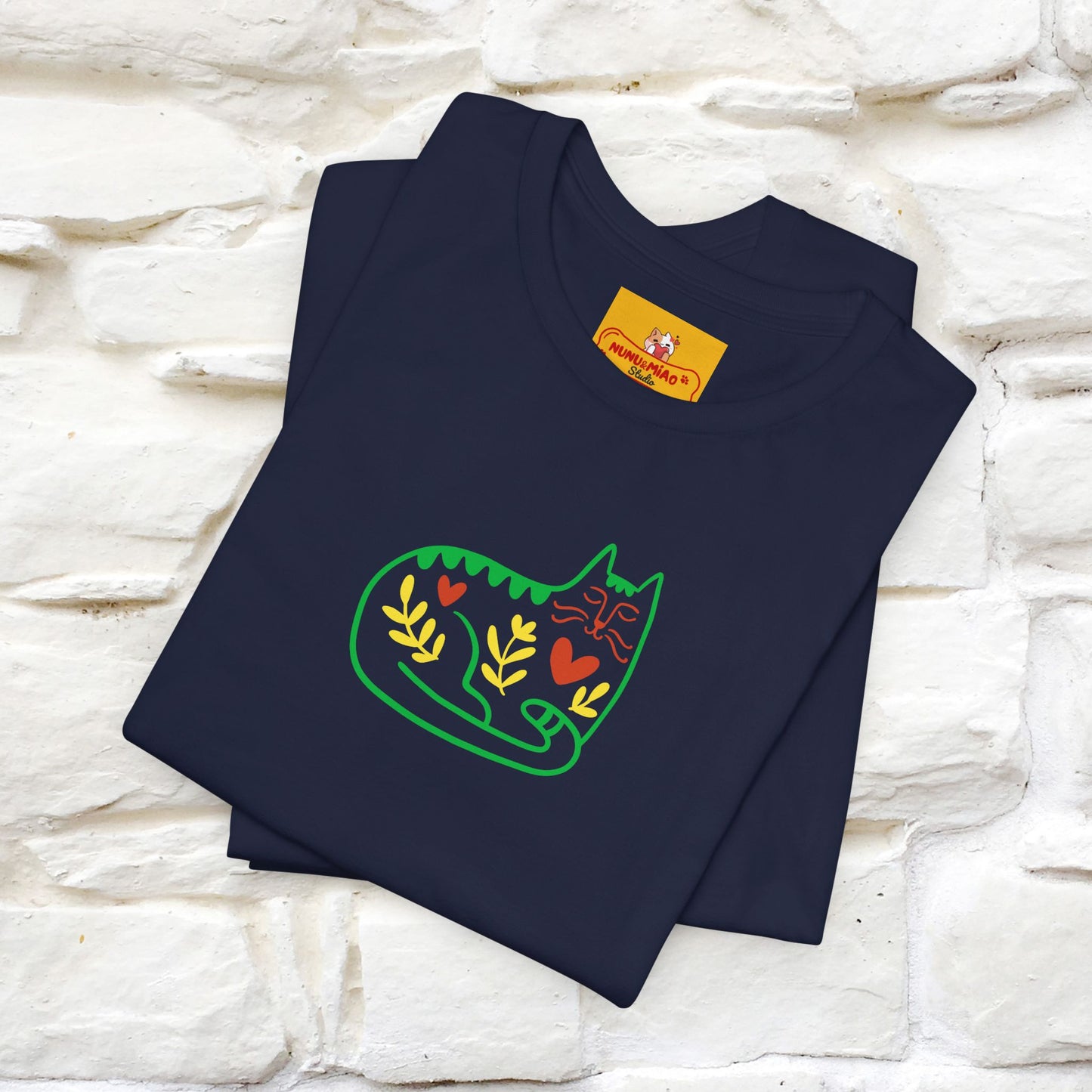 ''Floral Abstract'' Cat T-Shirt Front and Back Design | Nunu&Miao Studio