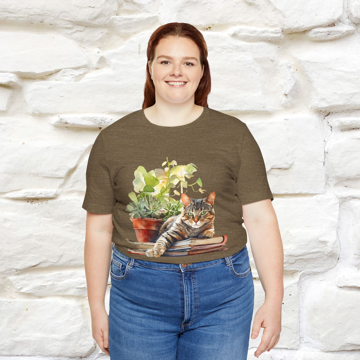 "Feline Bibliophile" T-Shirt for Men & Women | 100% Cotton* - Nunu&Miao Studio