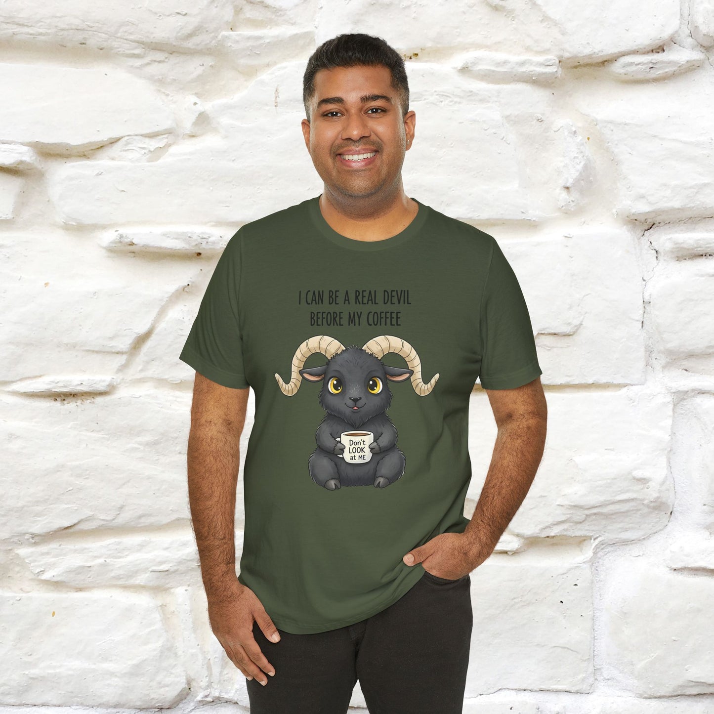 "I Can Be a Real Devil Before My Coffe" Funny T-shirt |Nunu&Miao Studio