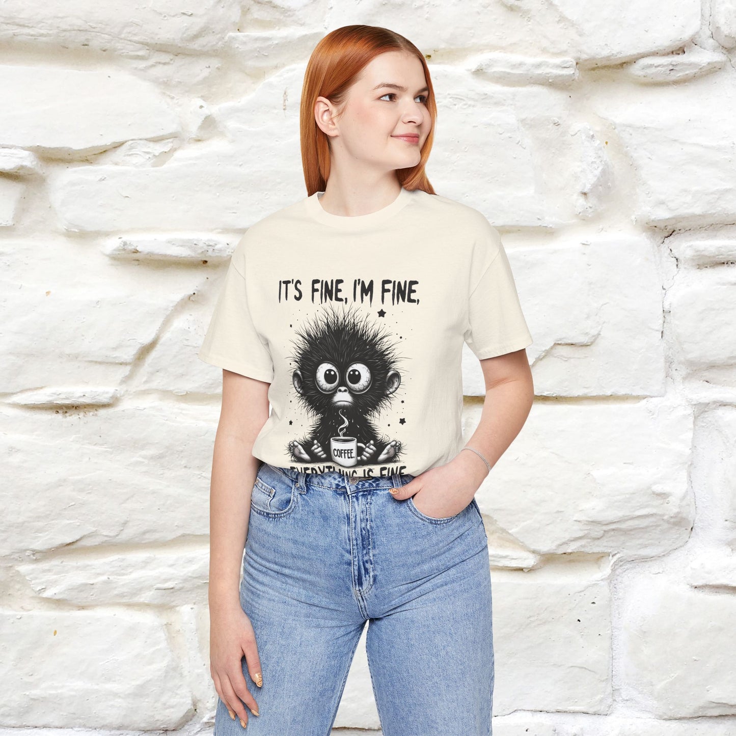 "It's Fine I'm Fine Everything Is Fine" |Monkey T-Shirt | Nunu&Miao Studio