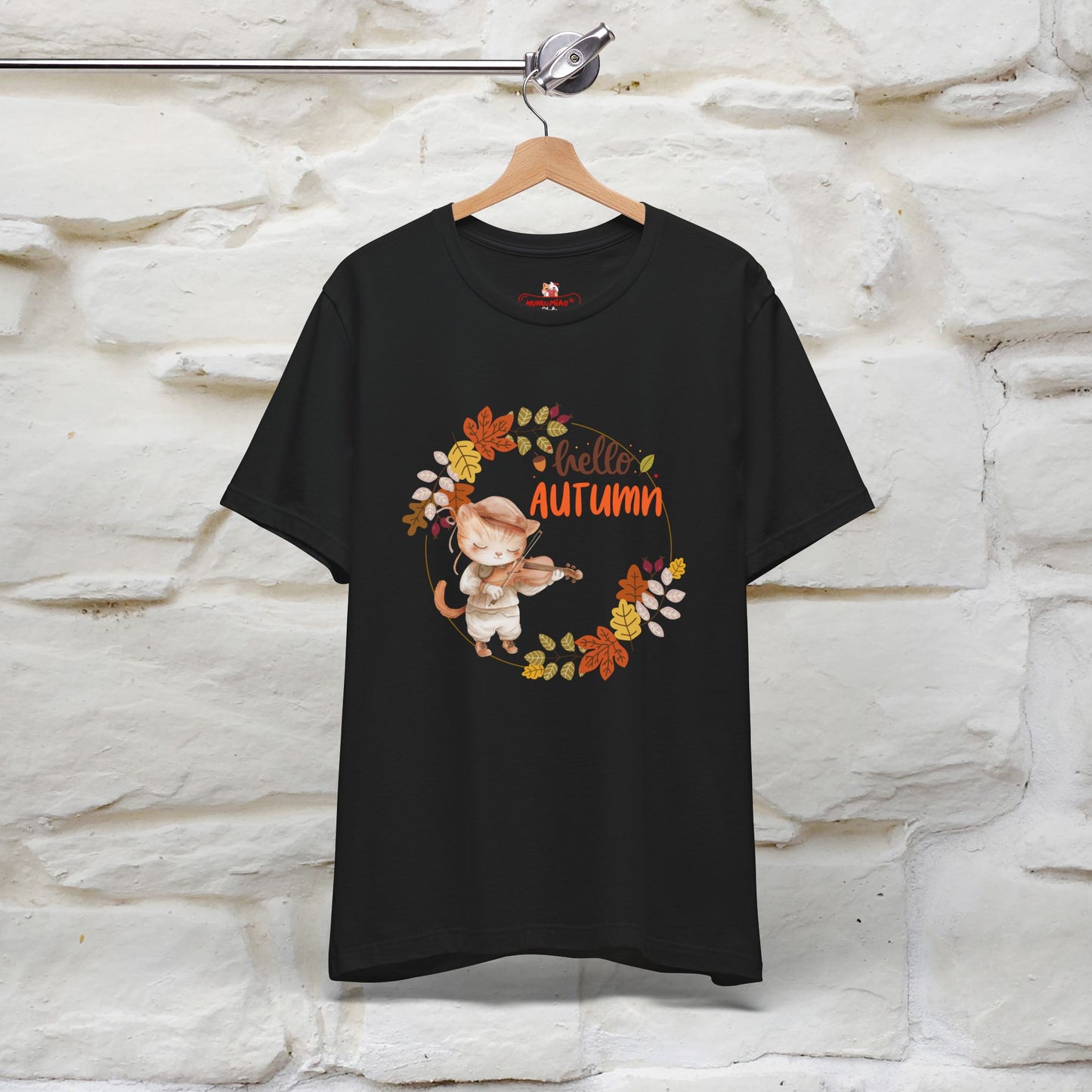 "Hello Autumn" Cat T-Shirt for Men & Women | 100% Cotton* | Cozy Fall Fashion - Nunu&Miao Studio