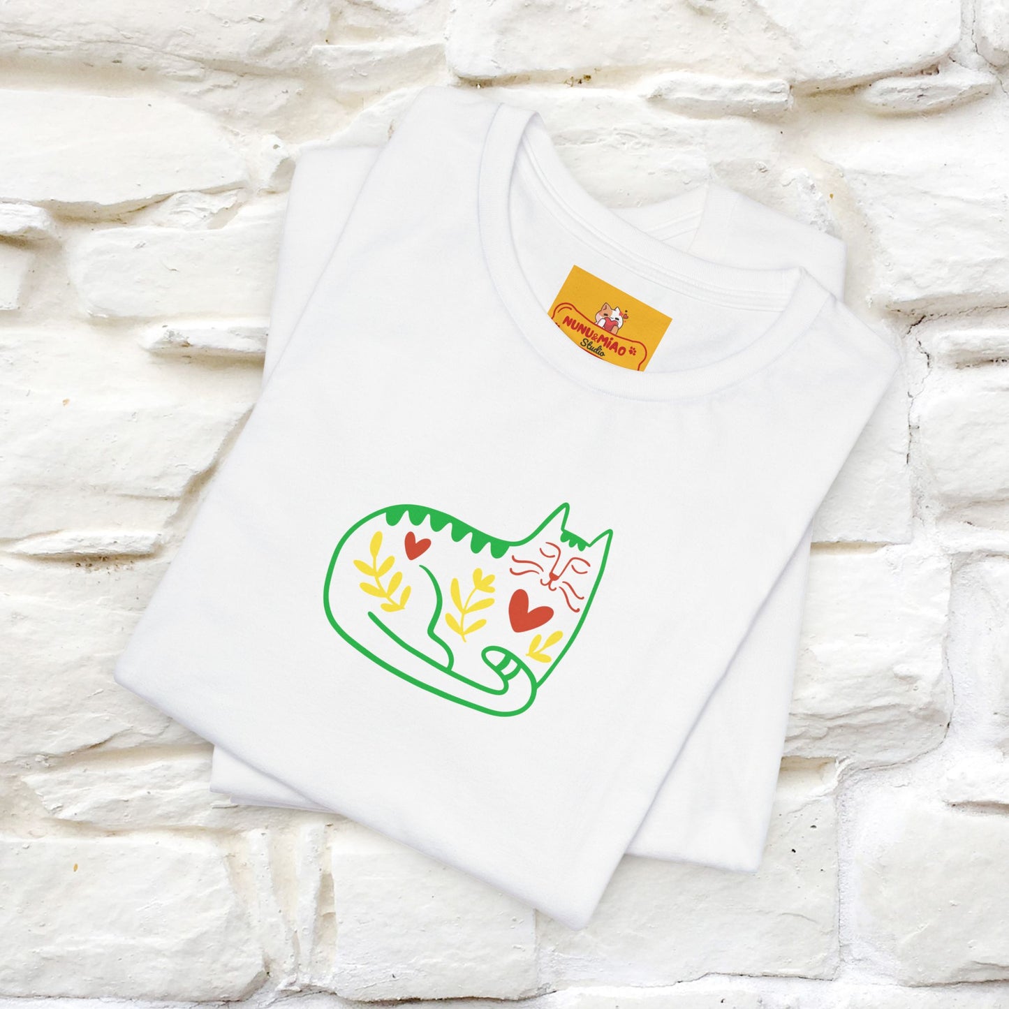 ''Floral Abstract'' Cat T-Shirt Front and Back Design | Nunu&Miao Studio