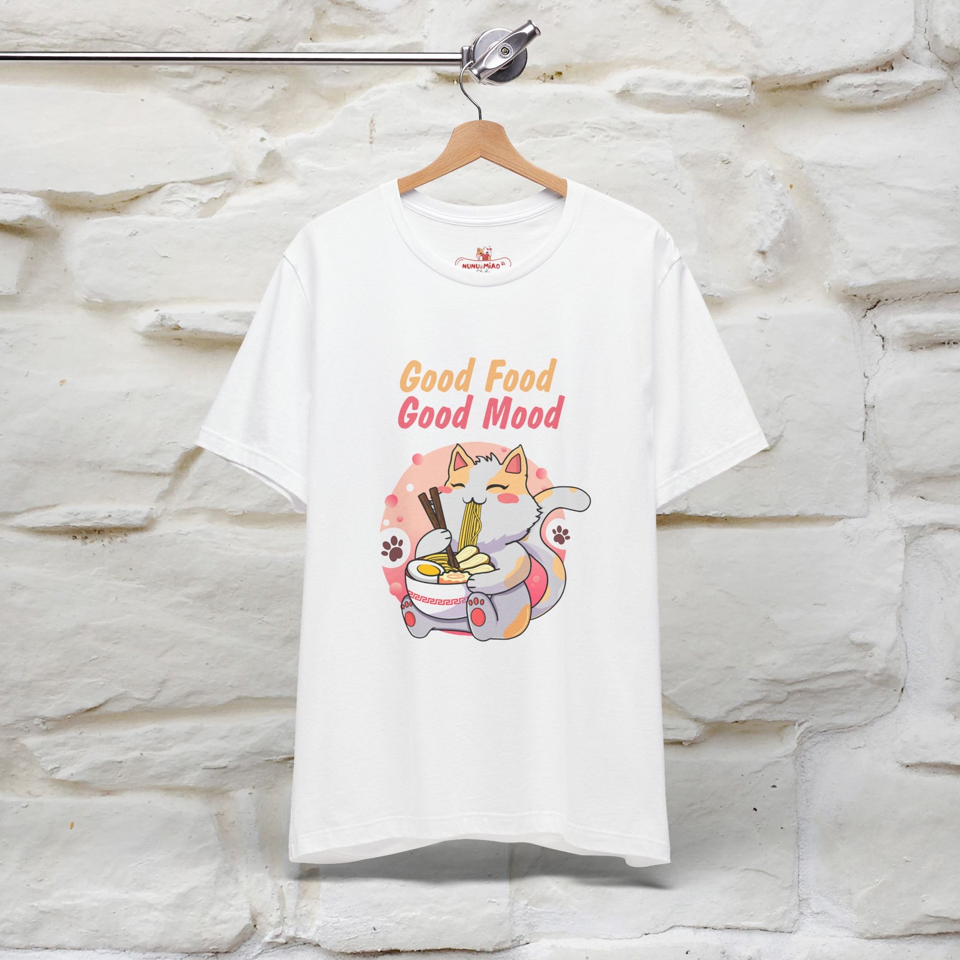 "Good Food Good Mood" Cat T-shirt for Men & Women | 100% Cotton* - Nunu&Miao Studio