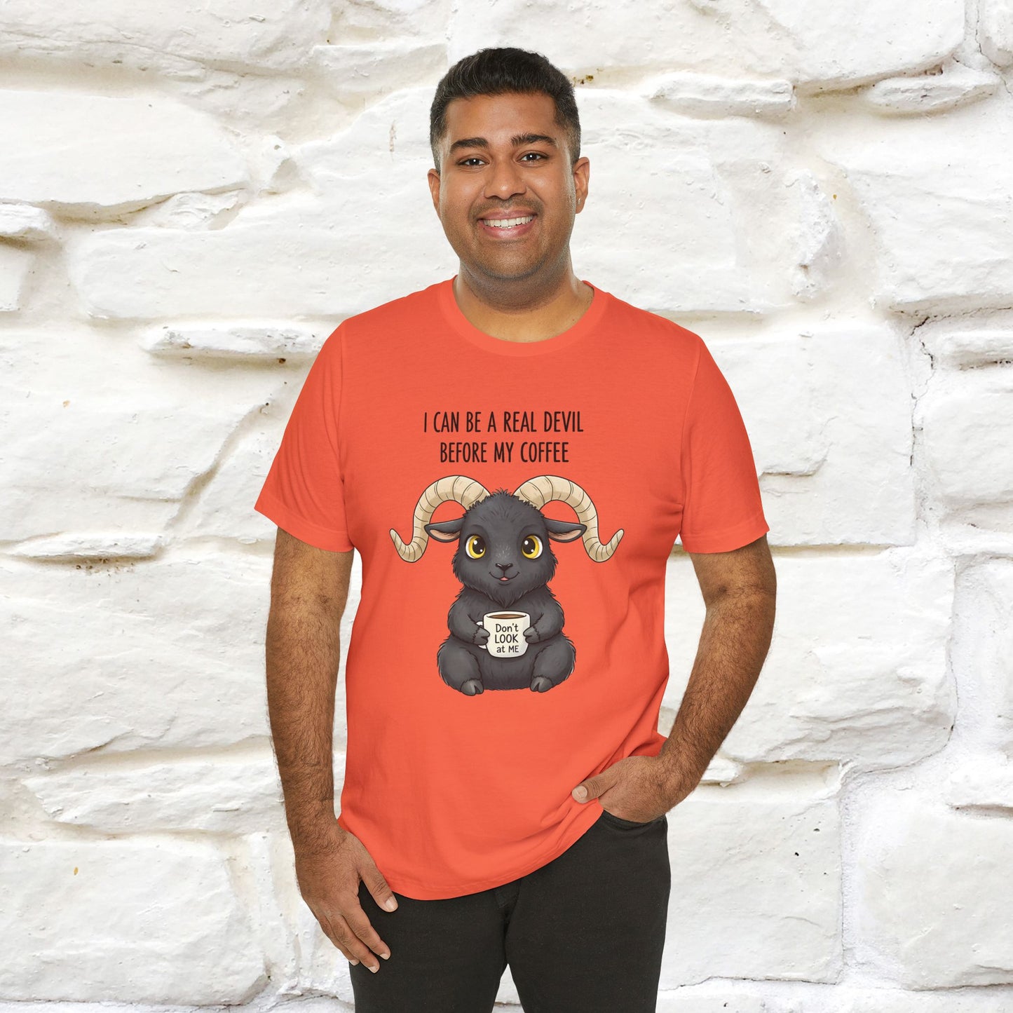 "I Can Be a Real Devil Before My Coffe" Funny T-shirt |Nunu&Miao Studio