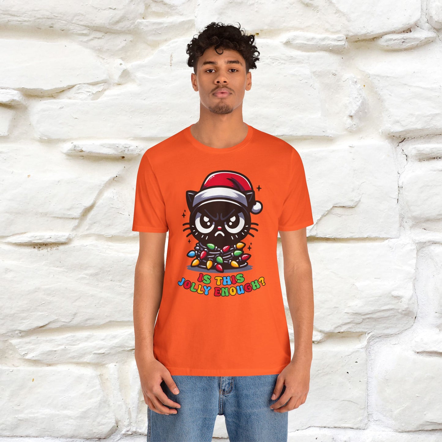 Is This Jolly Enough? | Funny Cat Christmas Shirt for Men & Women | 100% Cotton*