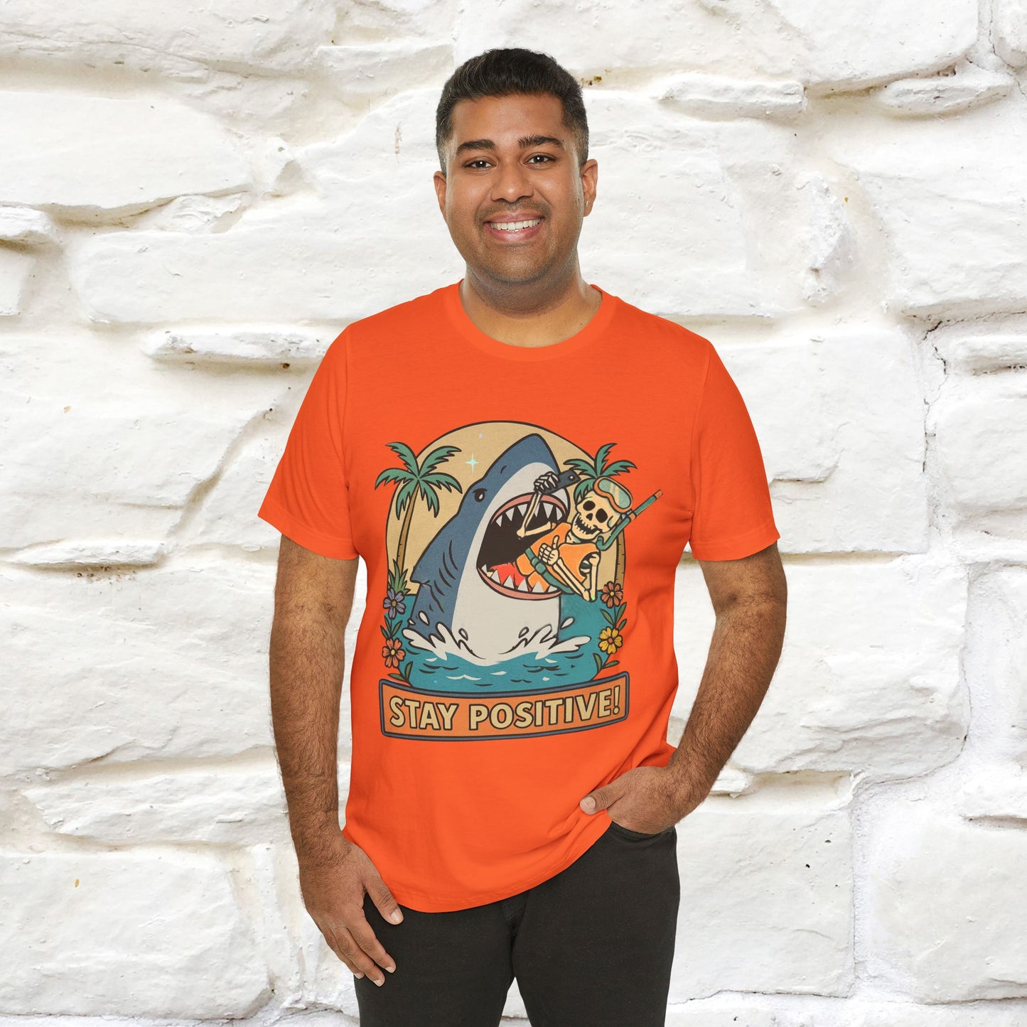 "Stay Positive" Funny T-shirt |Nunu&Miao Studio - Nunu&Miao Studio