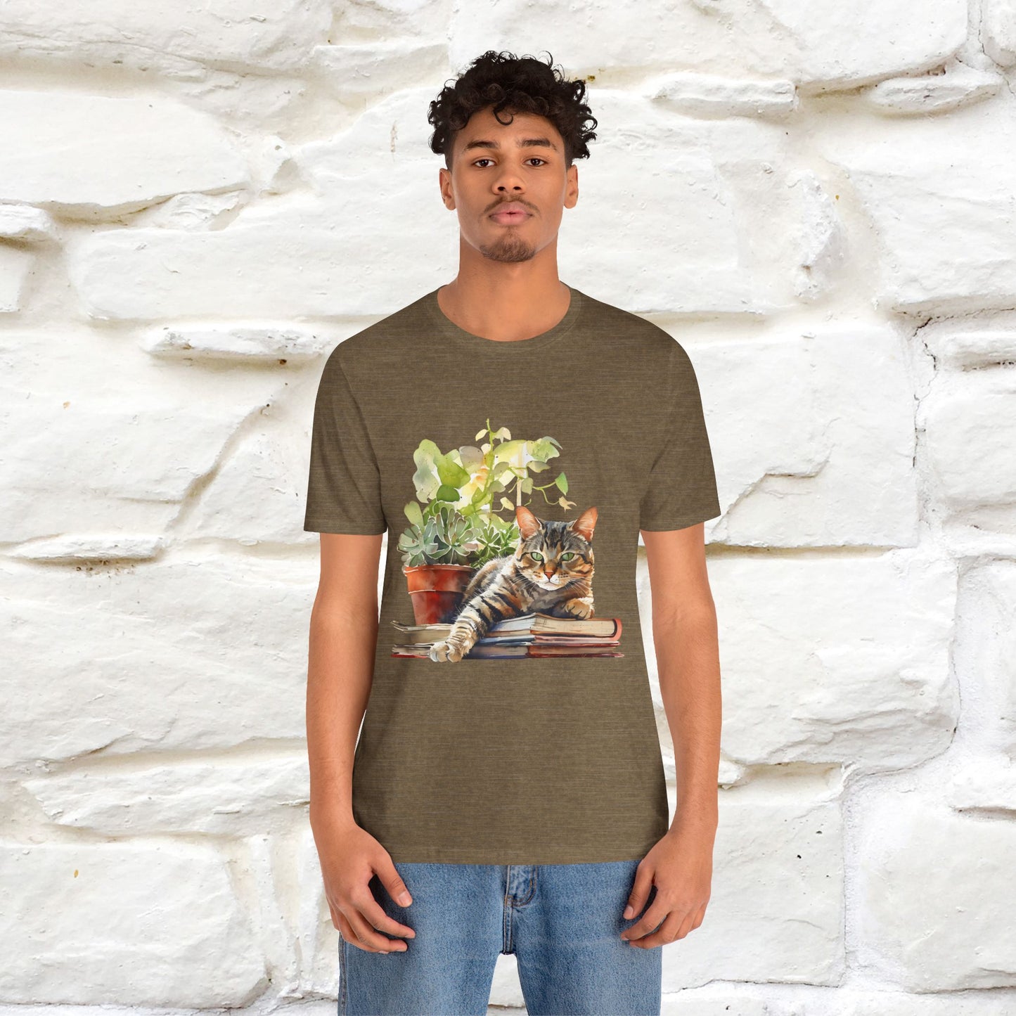 "Feline Bibliophile" T-Shirt for Men & Women | 100% Cotton* - Nunu&Miao Studio