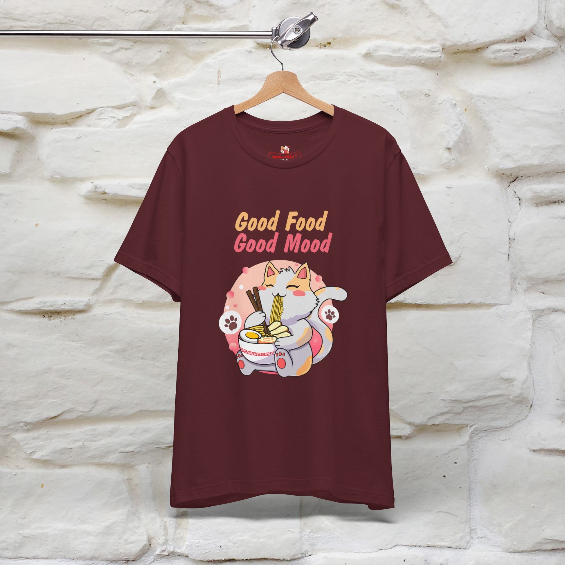 "Good Food Good Mood" Cat T-shirt for Men & Women | 100% Cotton* - Nunu&Miao Studio