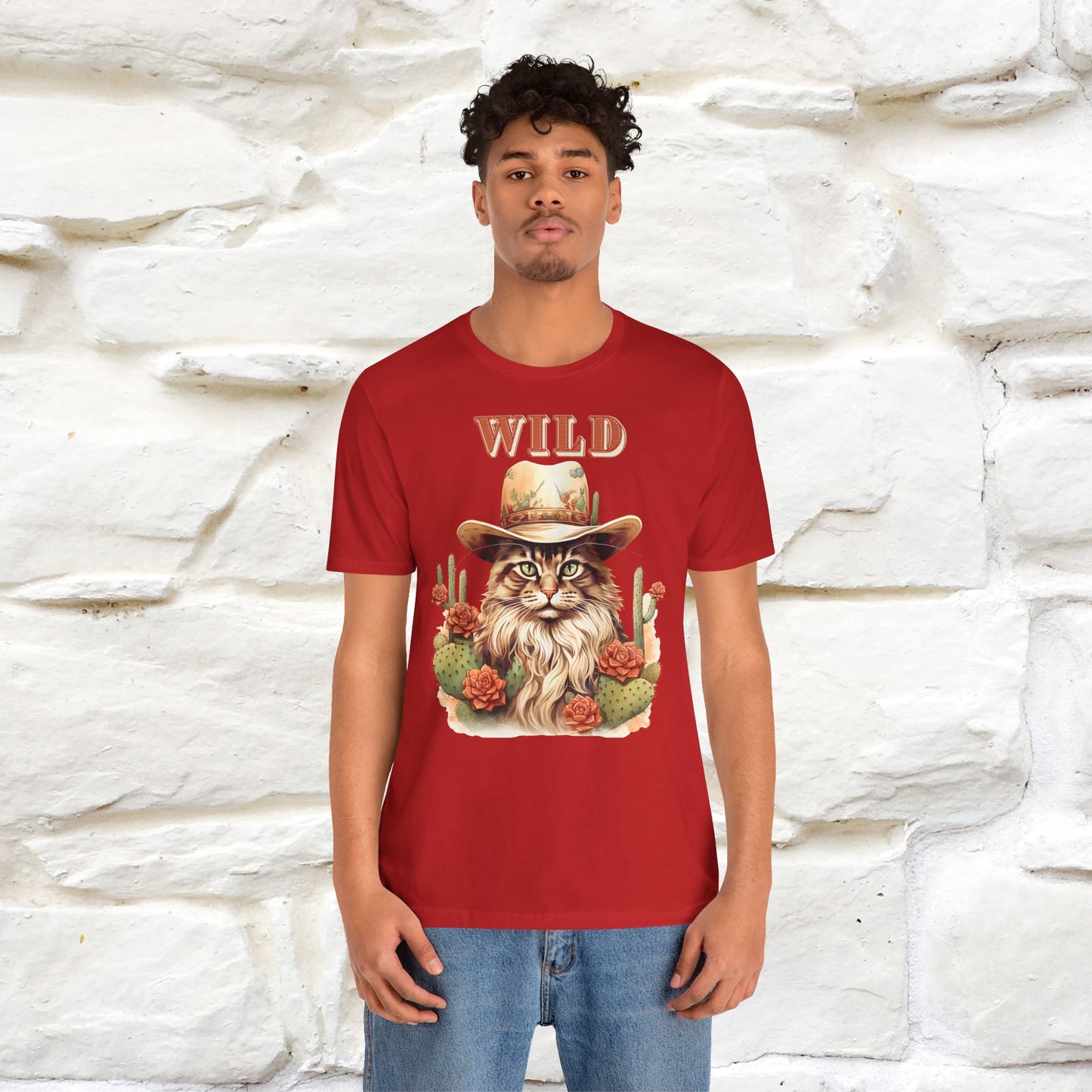 Wild Cowboy Cat T-Shirt for Men & Women | 100% Cotton* Adventure Tee - Nunu&Miao Studio