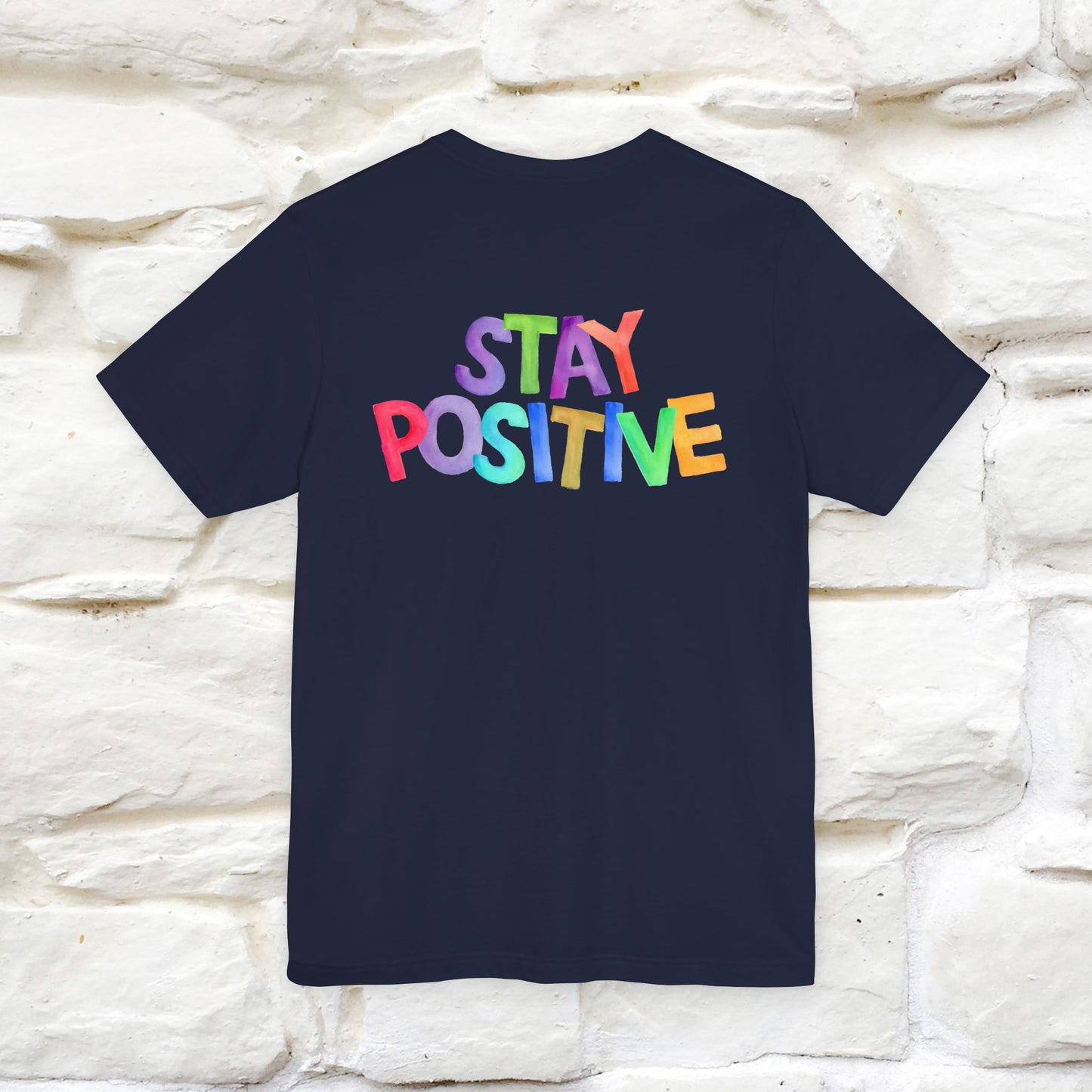 "Stay Positive'' Cat T-Shirt | Front & Back Design | Nunu&Miao Studio