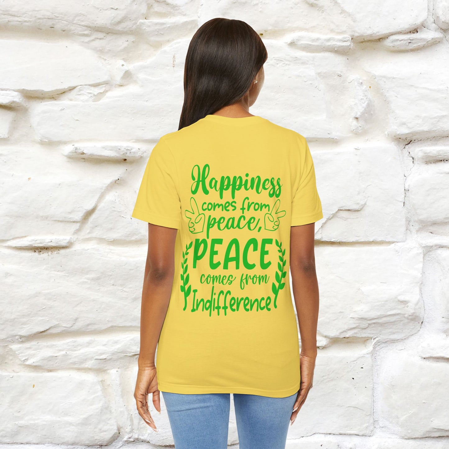 "Happiness Comes From Peace, Peace Comes From Indifference" Cat T-Shirt| Front & Back Design | Nunu&Miao Studio