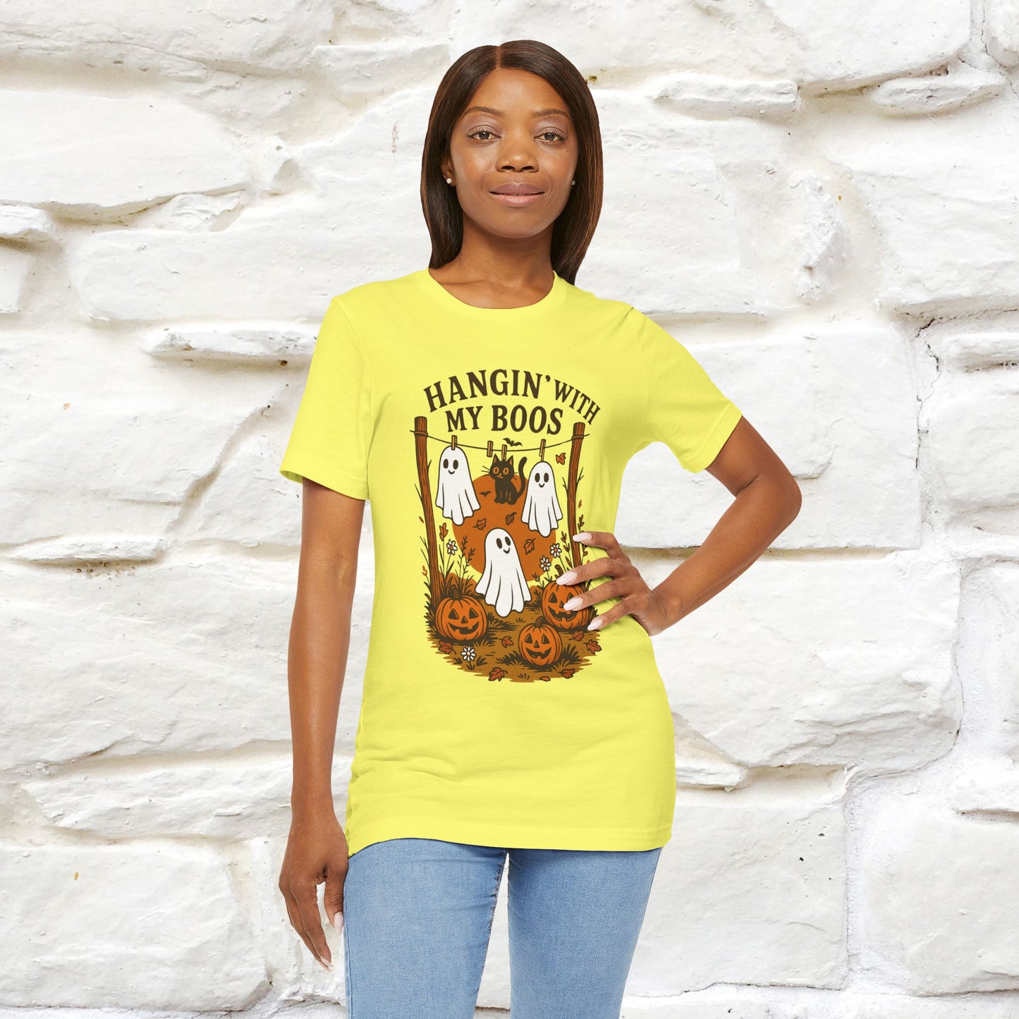 "Hanging With My Boos" Halloween Cat T-shirt |Nunu&Miao Studio - Nunu&Miao Studio