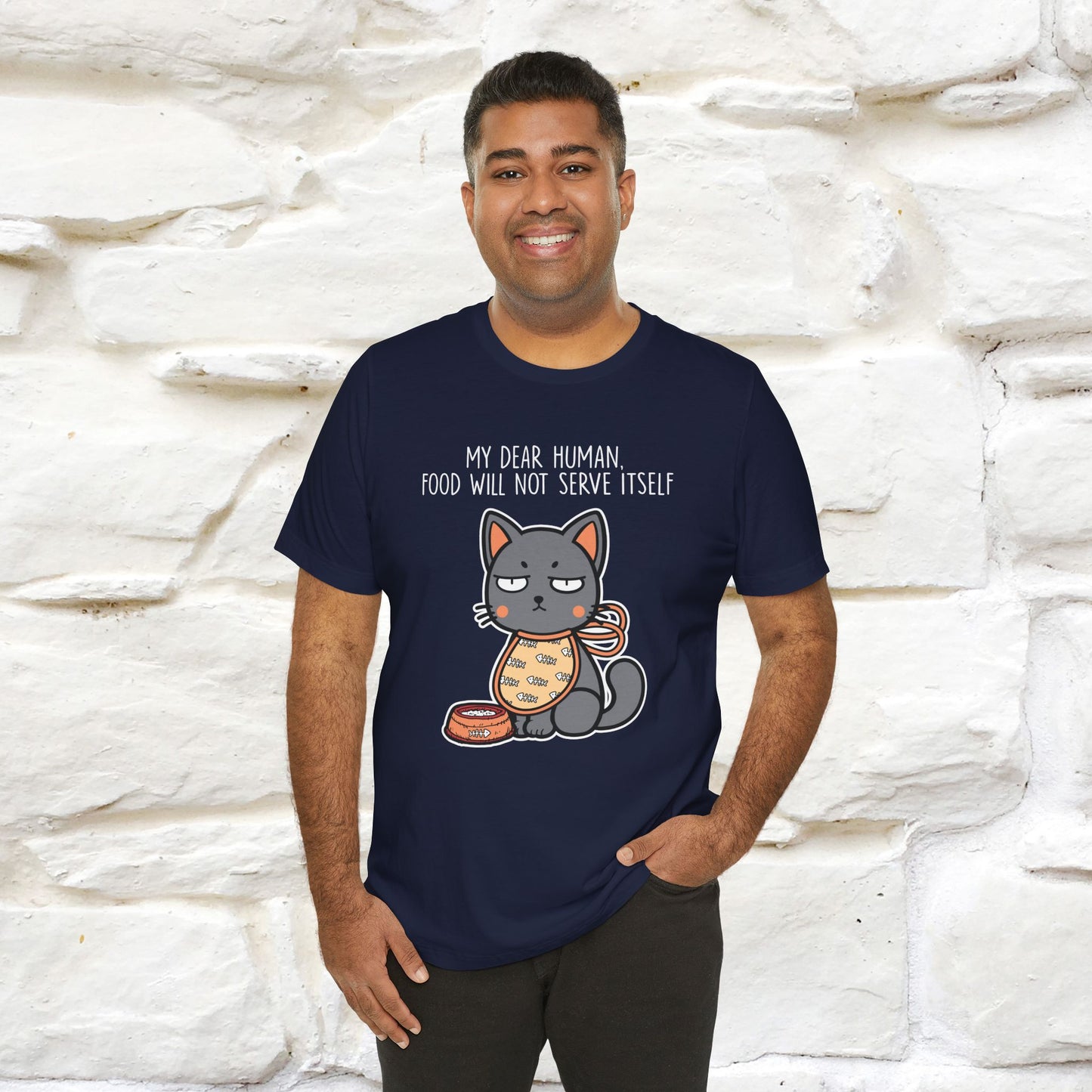 "Dear Human, Food Will Not Serve Itself" |Cat T-Shirt | Nunu&Miao Studio - Nunu&Miao Studio