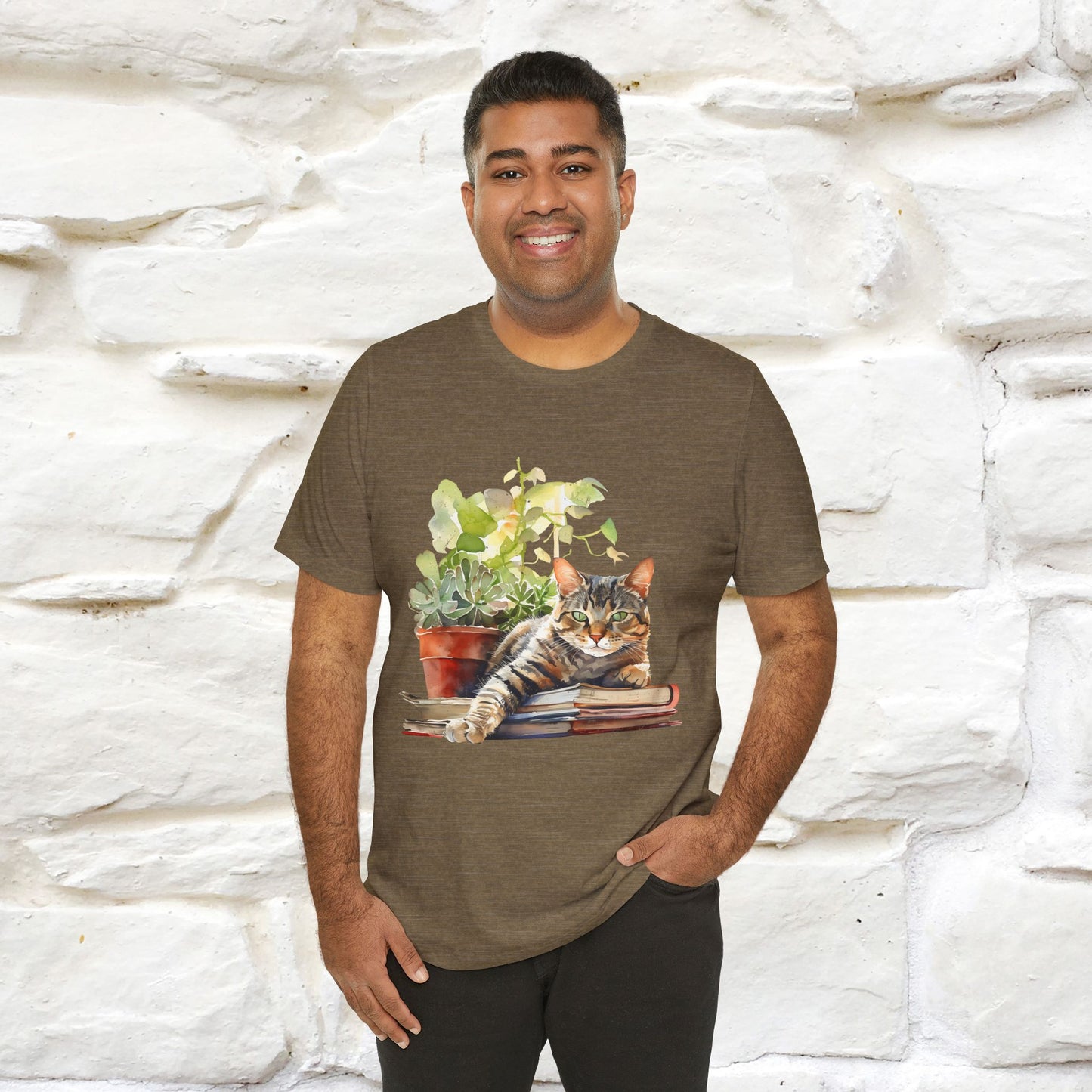 "Feline Bibliophile" T-Shirt for Men & Women | 100% Cotton* - Nunu&Miao Studio