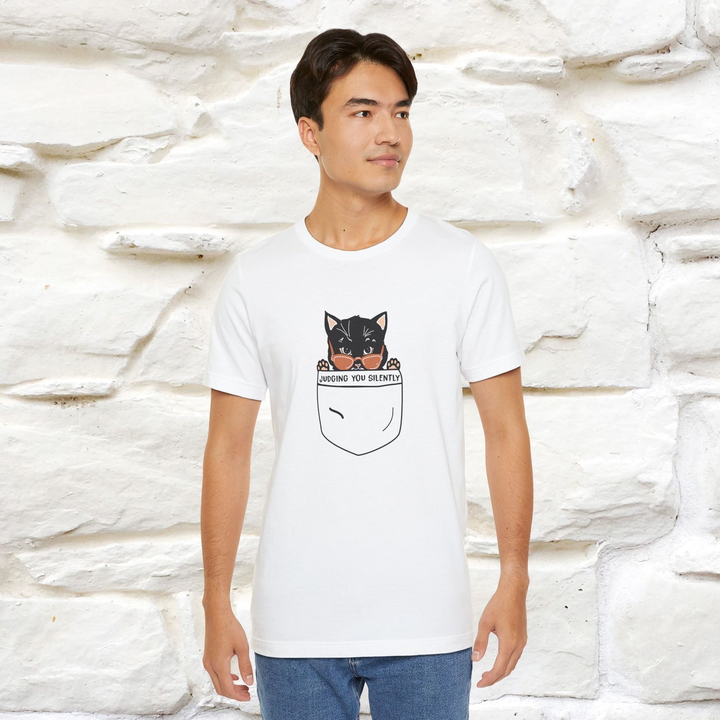 Judging You Silently Cat T-Shirt for Men | 100% Cotton* Funny & Sassy Tee - Nunu&Miao Studio