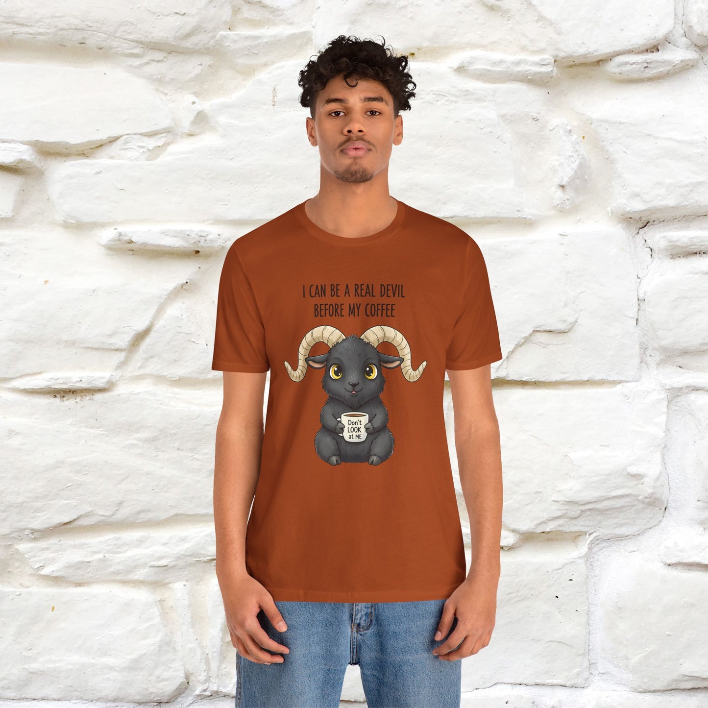"I Can Be a Real Devil Before My Coffe" Funny T-shirt |Nunu&Miao Studio