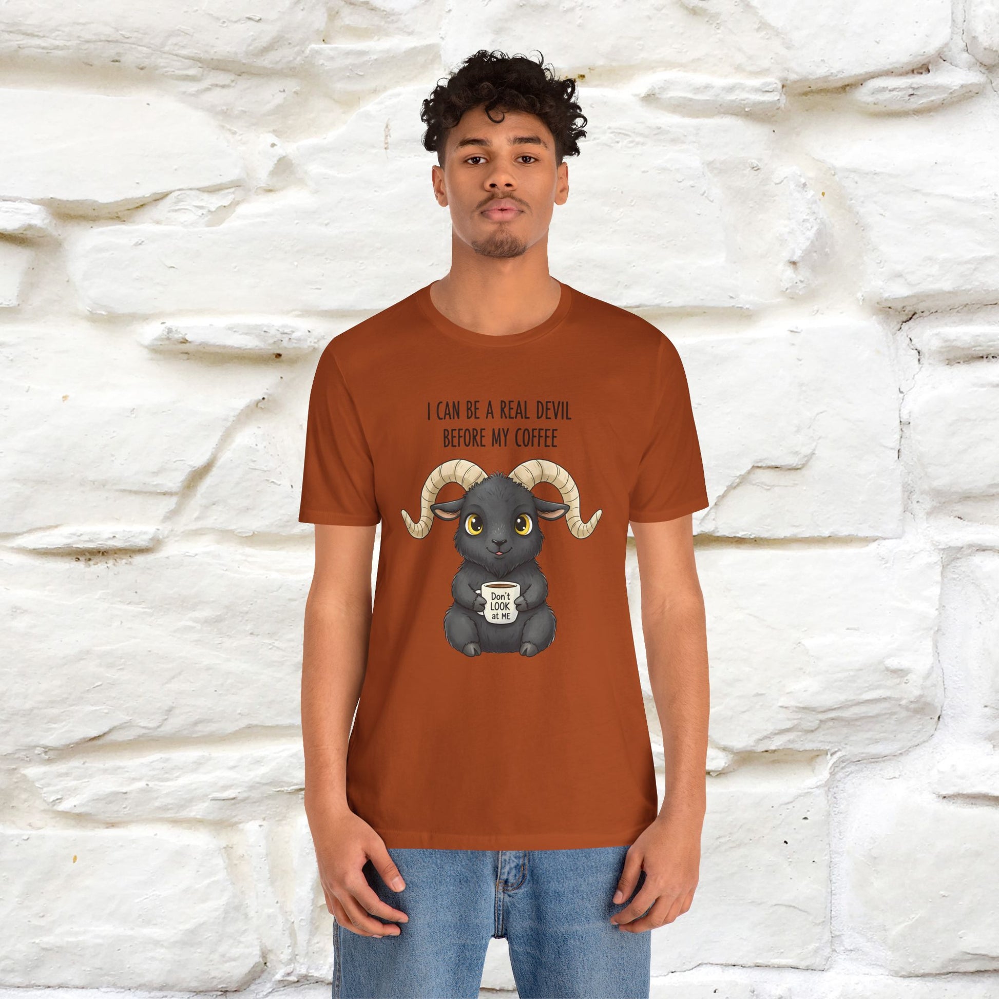 "I Can Be a Real Devil Before My Coffe" Funny T-shirt |Nunu&Miao Studio - Nunu&Miao Studio