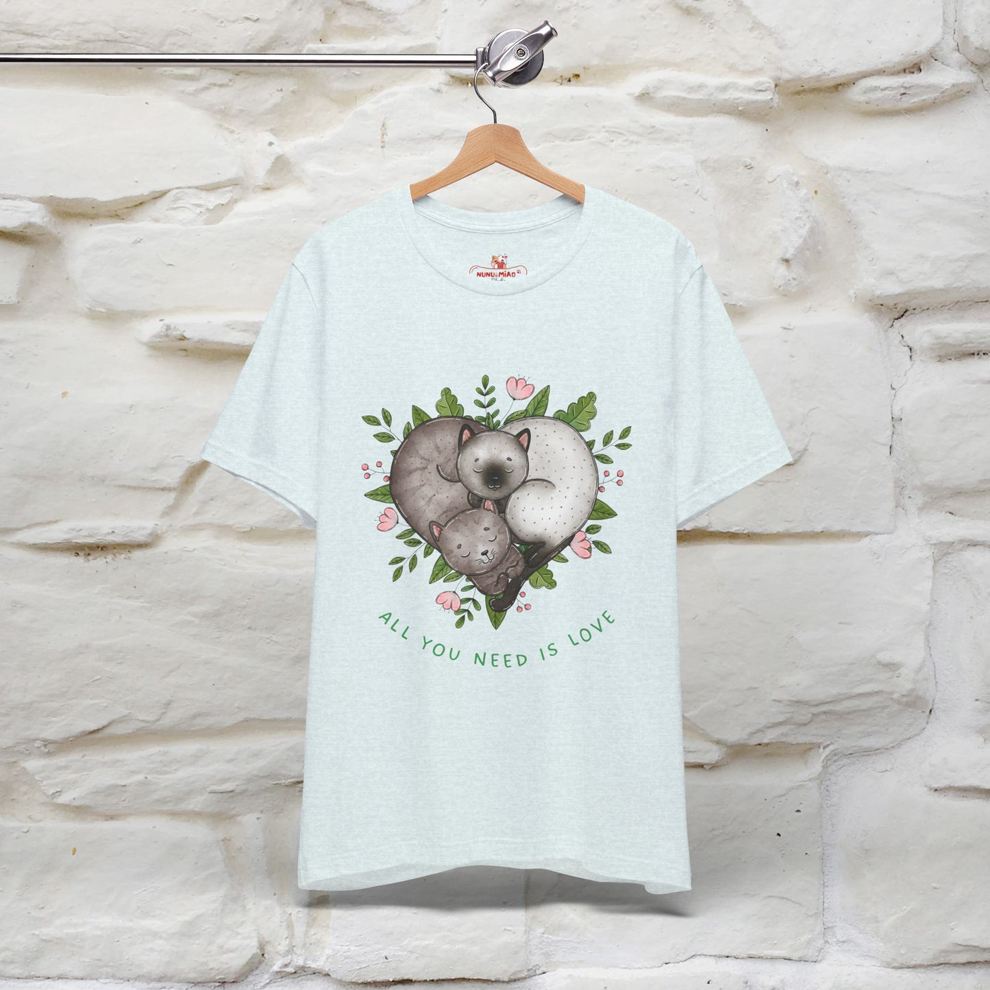 "All You Need Is Love" Cat T-Shirt | 100% Cotton* | Adorable Cat Apparel for Men & Women
