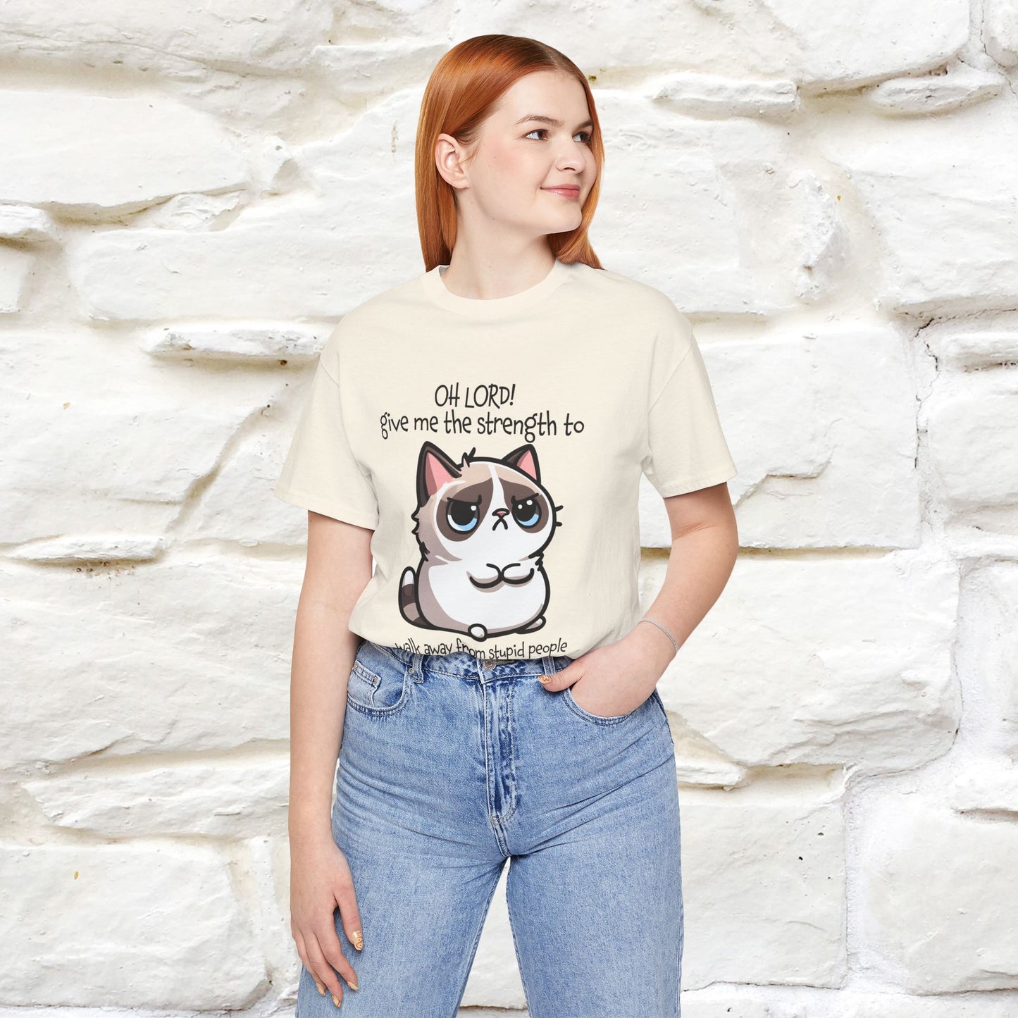 ''Oh Lord! Give Me Strength to ...'' Cat T-Shirt | | Nunu&Miao Studio