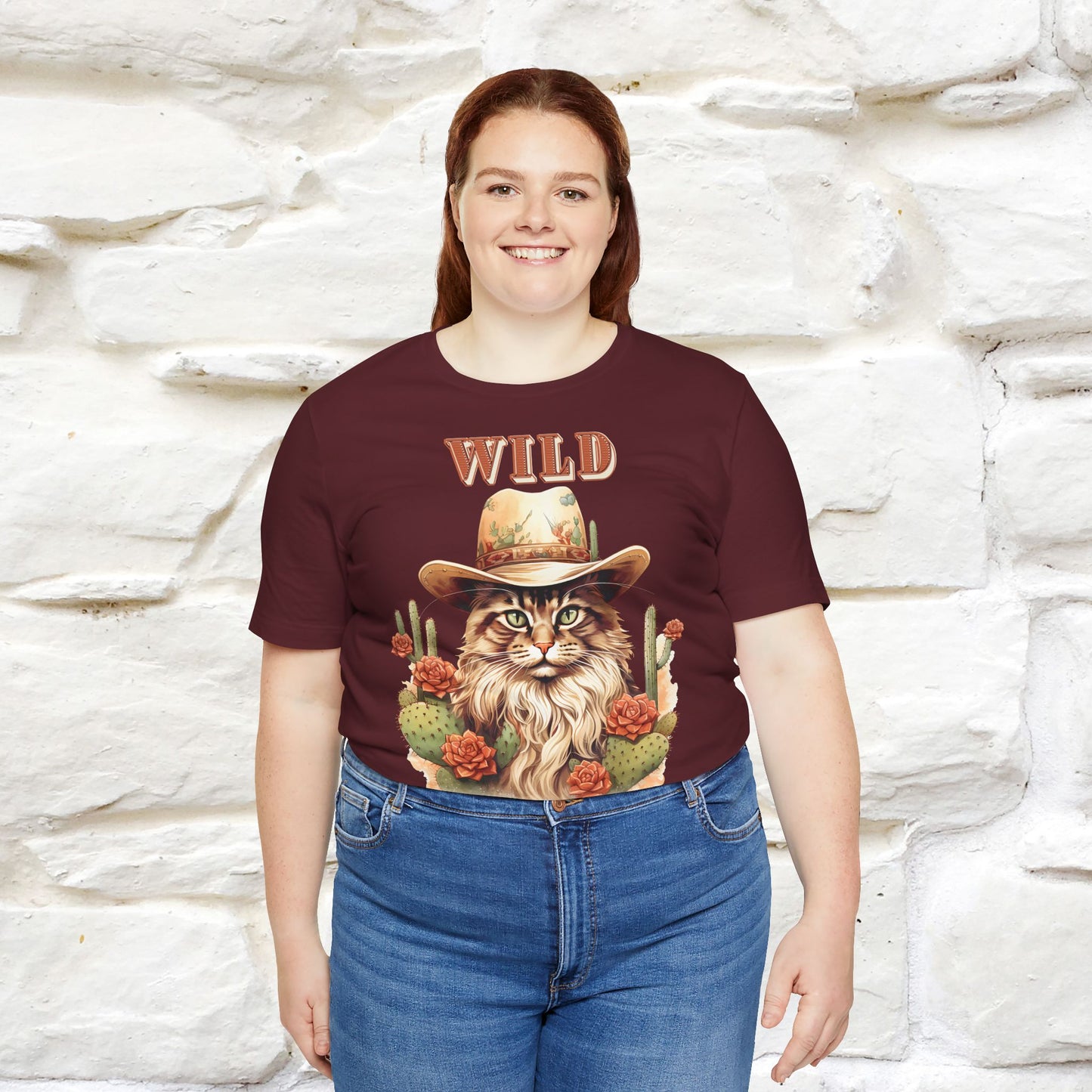 Wild Cowboy Cat T-Shirt for Men & Women | 100% Cotton* Adventure Tee - Nunu&Miao Studio