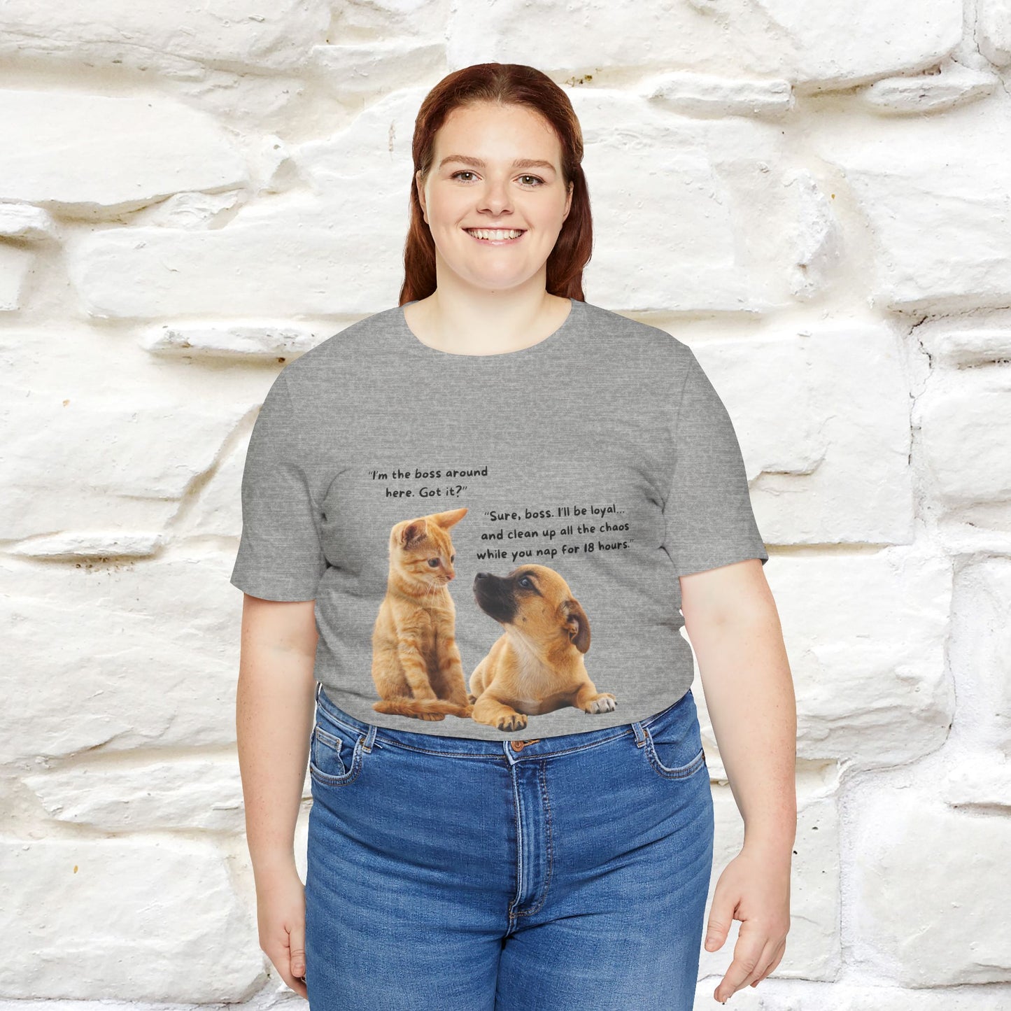 ''I am The Boss Here'' Funny Cat T-shirt for Men and Women 100% Cotton* - Nunu&Miao Studio