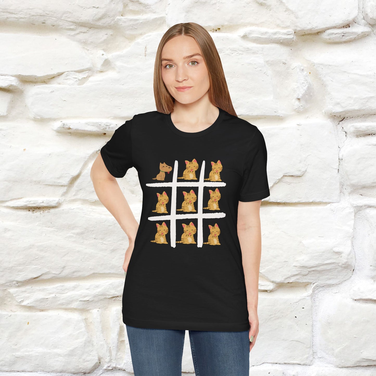"Meow vs Woof: The Ultimate Match" Cat T-Shirt for Men & Women | 100% Cotton 🐾*