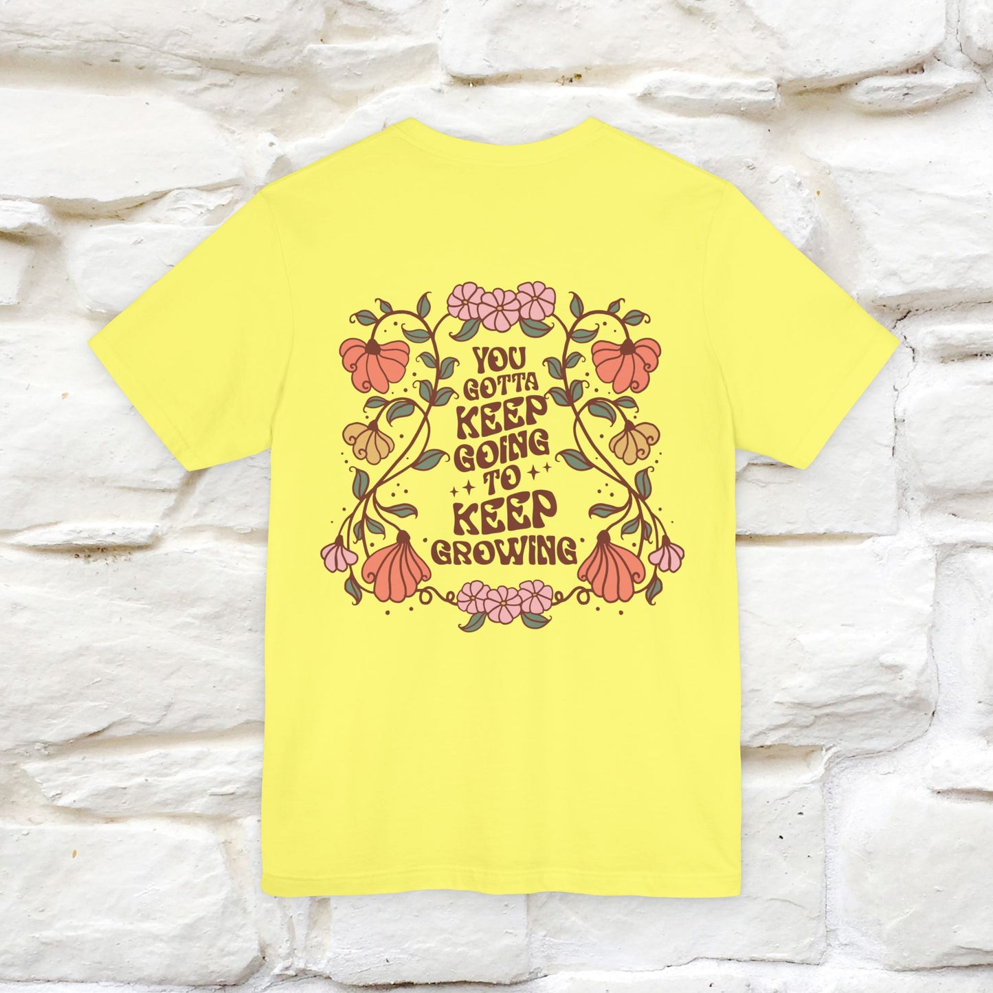 ''You Gotta Keep Going To Keep Growing" Cat T-Shirt| Front & Back Design | Nunu&Miao Studio