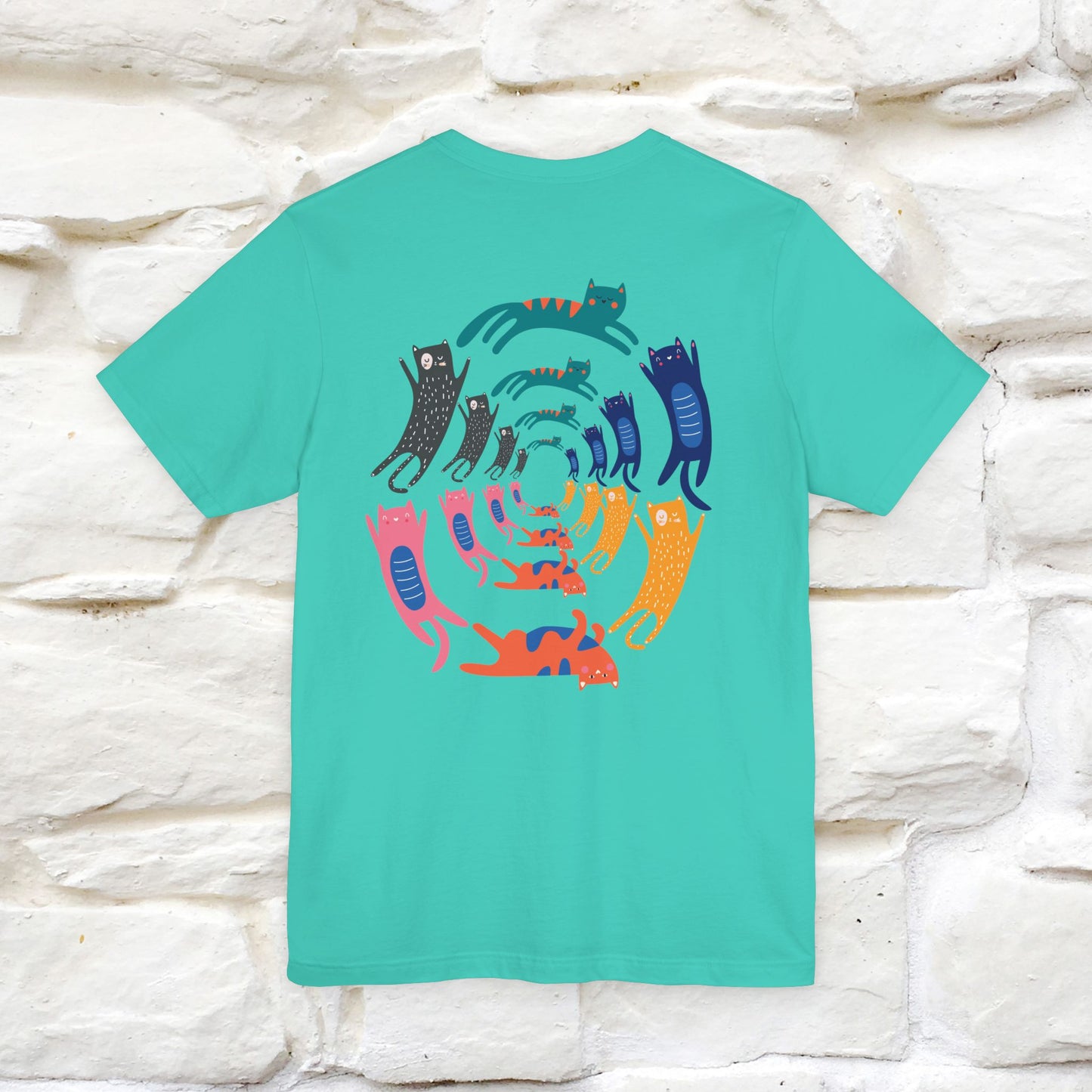 "The Hypnotic Meow'' Cat T-Shirt Front and Back Design | Nunu&Miao Studio