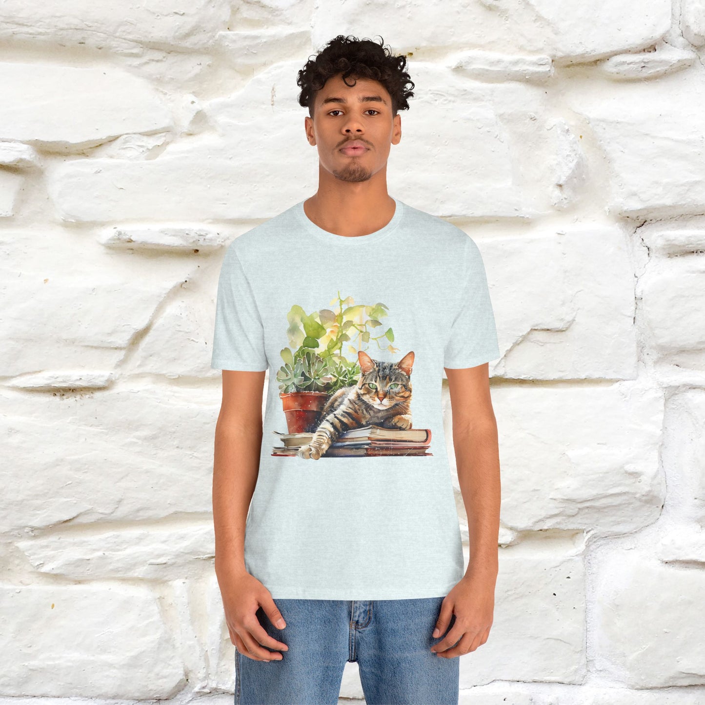"Feline Bibliophile" T-Shirt for Men & Women | 100% Cotton* - Nunu&Miao Studio