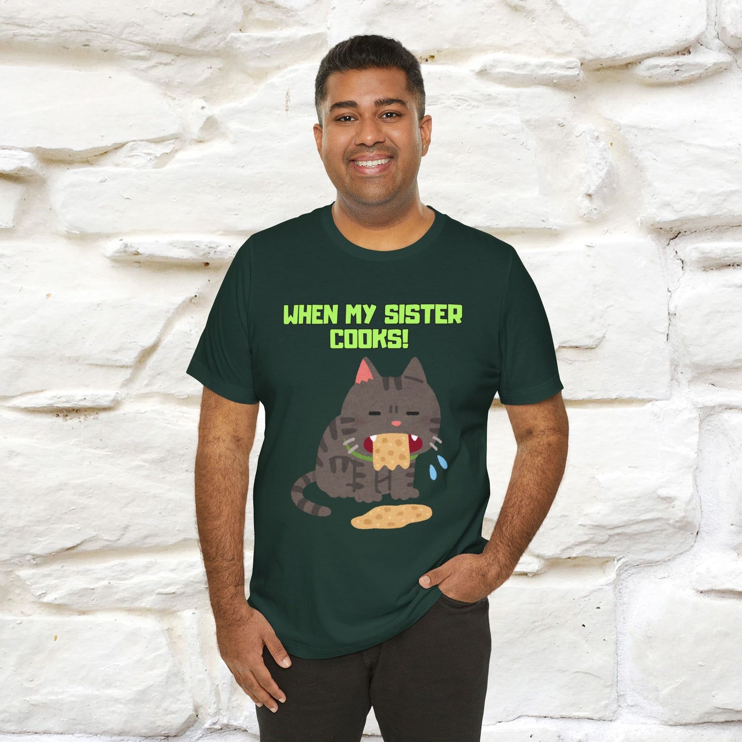"When My Sister Cooks" Funny Cat T-shirt |Nunu&Miao Studio