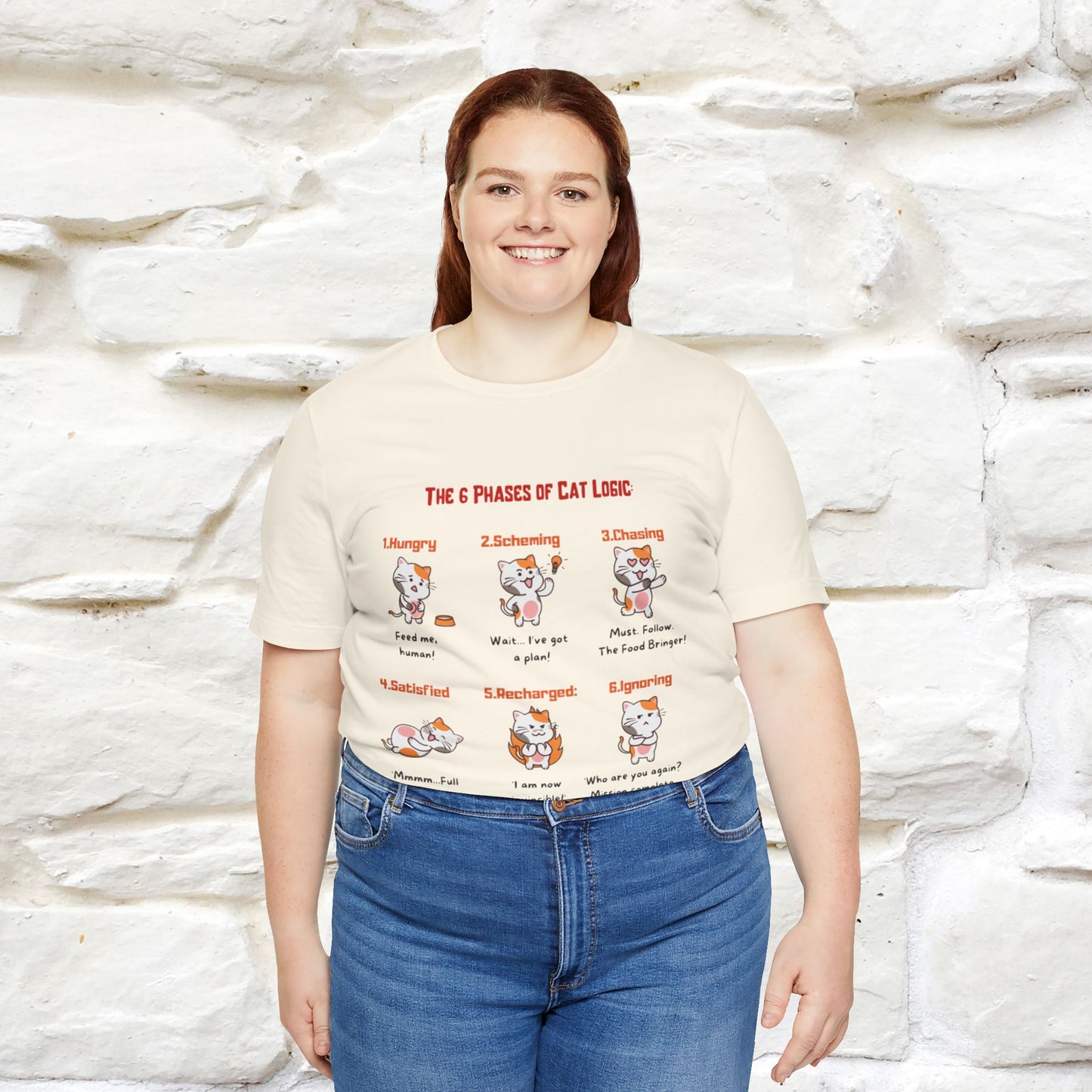 "The 6 Phases of Cat Logic" Hilarious Cat T-Shirt | Nunu&Miao Studio - Nunu&Miao Studio
