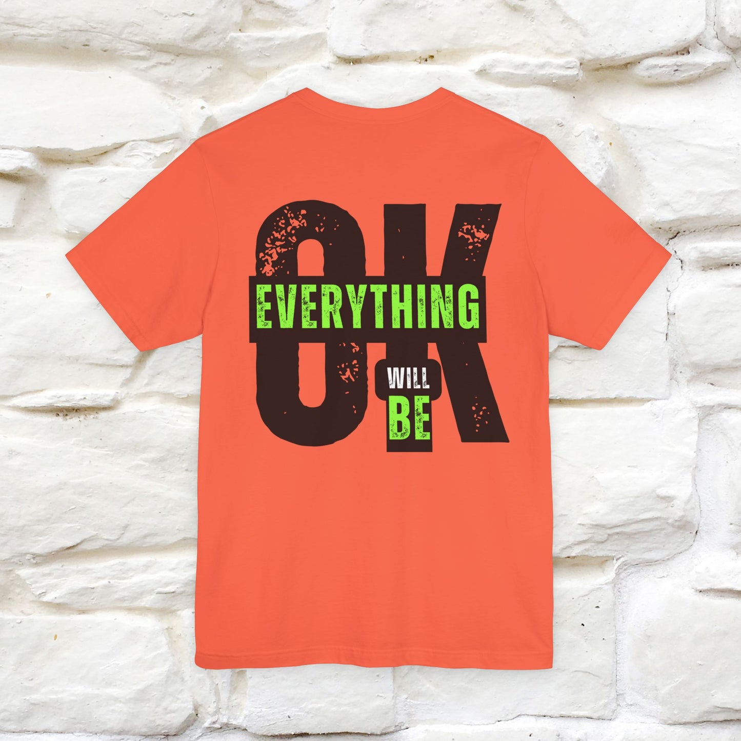 ''Everything Will Be Ok '' Cat T-Shirt Front and Back Design | Nunu&Miao Studio