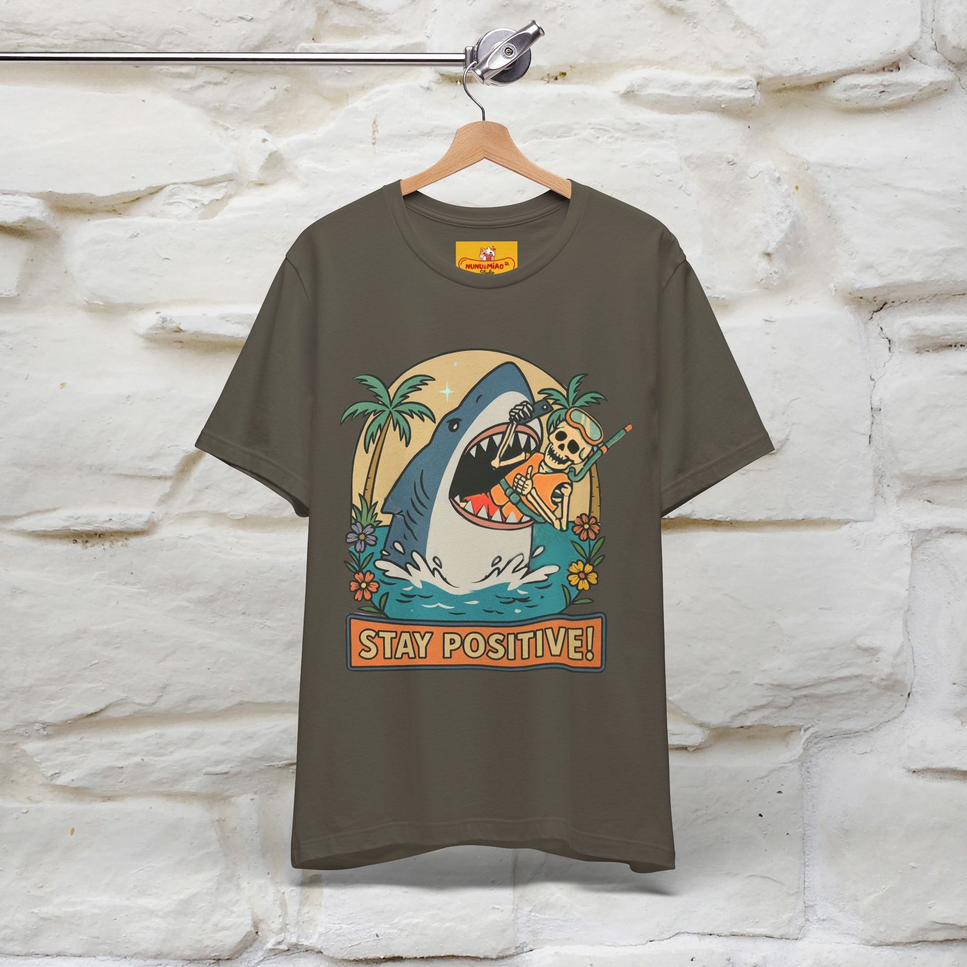 "Stay Positive" Funny T-shirt |Nunu&Miao Studio - Nunu&Miao Studio