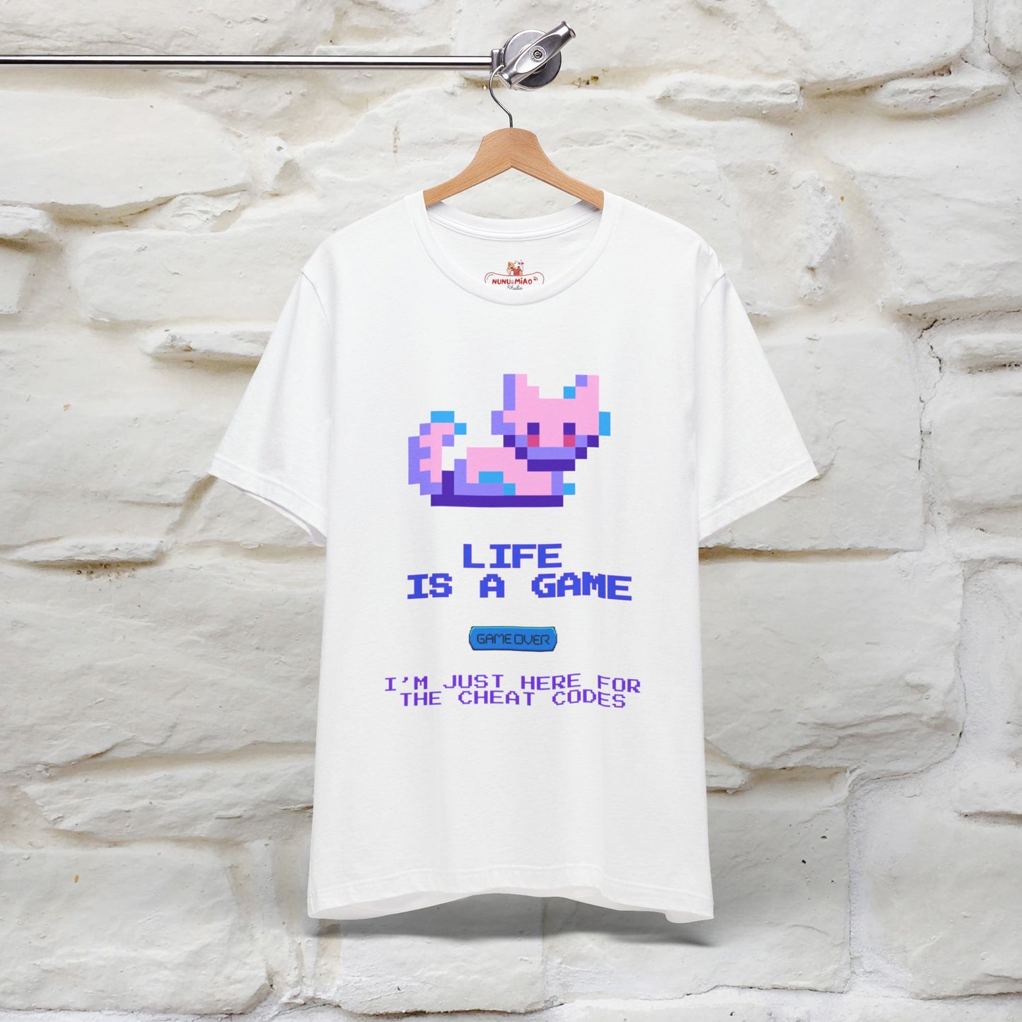 "Life Is A Game, I Am Just Here Fo The Cheat Code" Funny Cat T-Shirt for Men & Women | 100% Cotton* - Nunu&Miao Studio