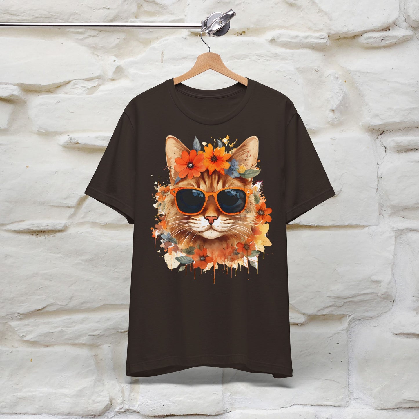 "Cool Cat in Bloom" T-shirt for Men and Women | 100% Cotton* - Nunu&Miao Studio