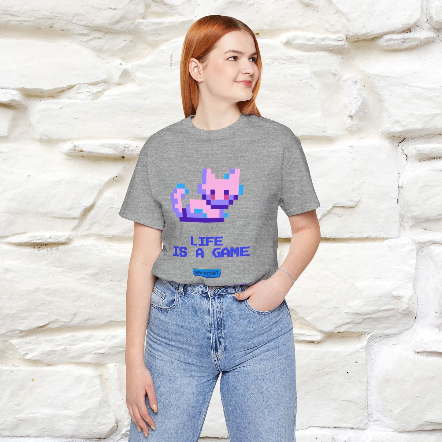 "Life Is A Game, I Am Just Here Fo The Cheat Code" Funny Cat T-Shirt for Men & Women | 100% Cotton* - Nunu&Miao Studio