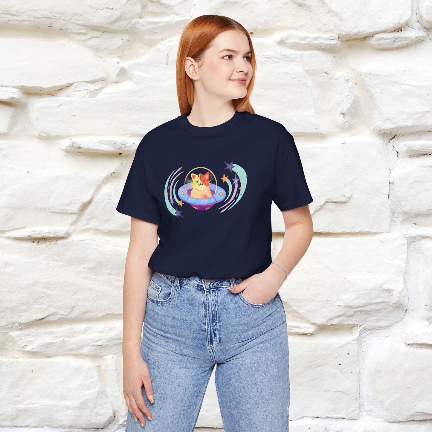 "Stay Positive'' Cat T-Shirt | Front & Back Design | Nunu&Miao Studio
