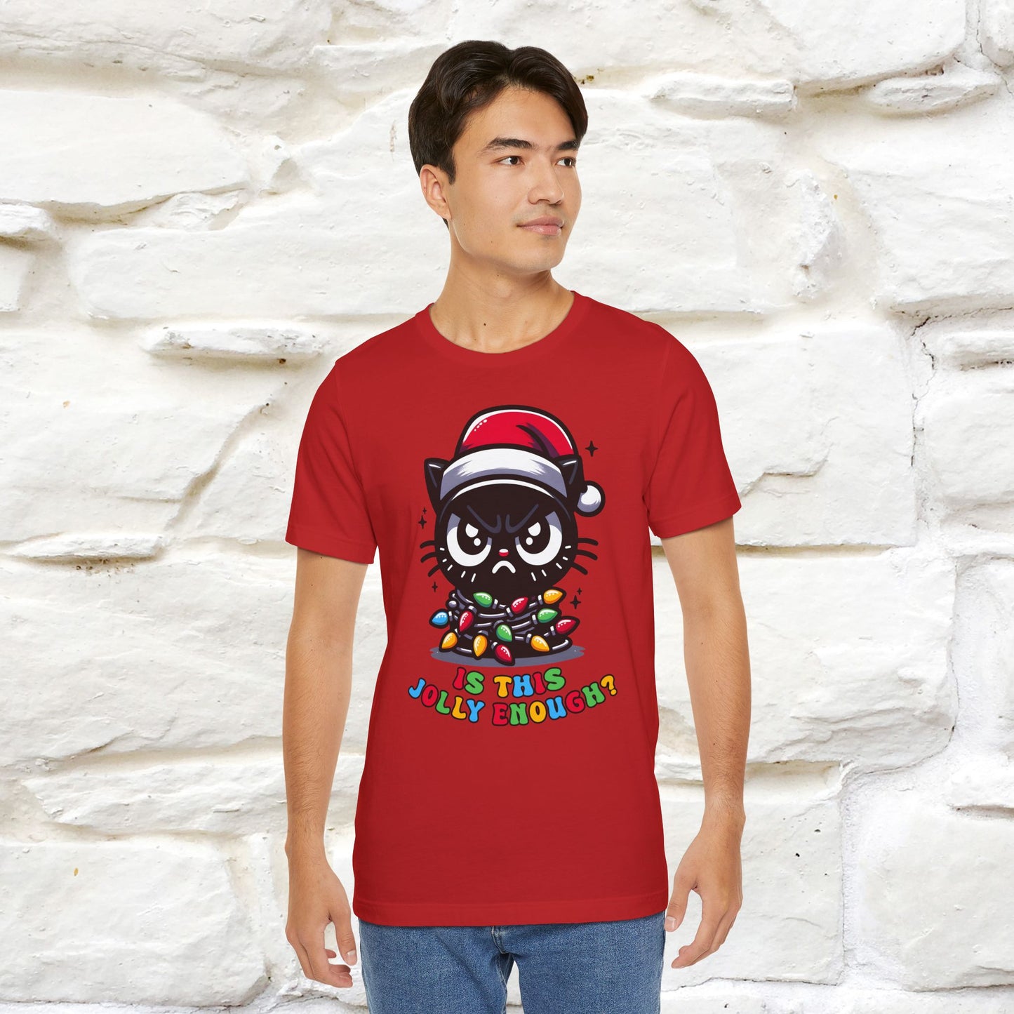 Is This Jolly Enough? | Funny Cat Christmas Shirt for Men & Women | 100% Cotton*