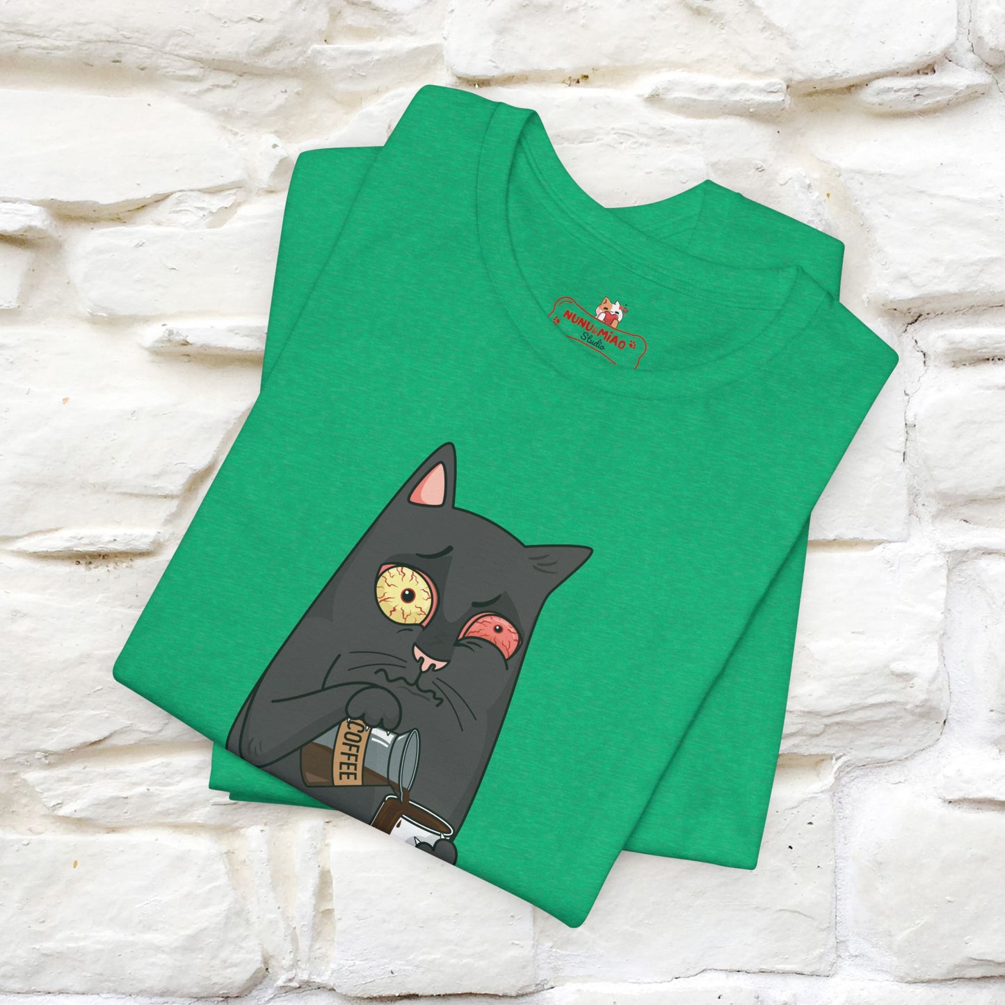 ''Life Begings After Coffe'' Cat T-shirt for Men and Women 100% Cotton* - Nunu&Miao Studio