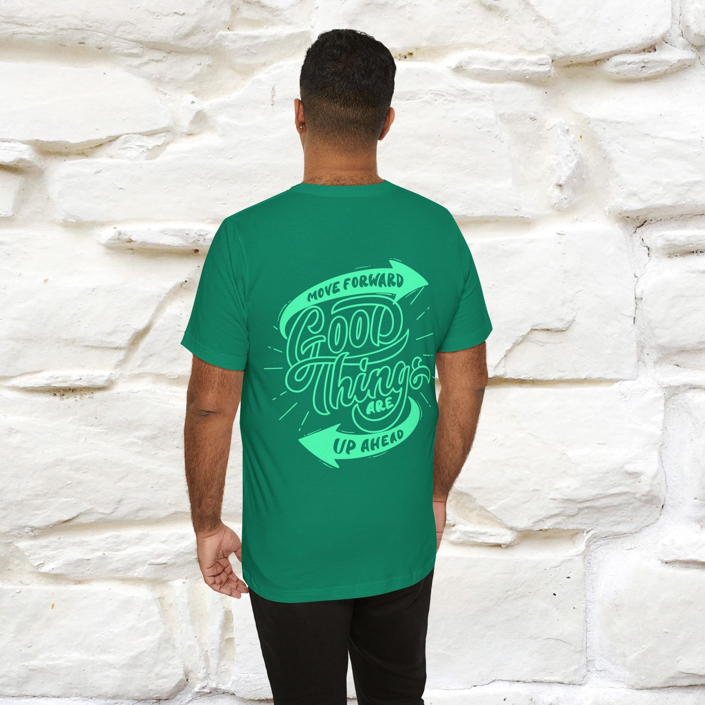 "Move Foreward Good Things Are Up Head" Cat T-Shirt| Front & Back Design | Nunu&Miao Studio
