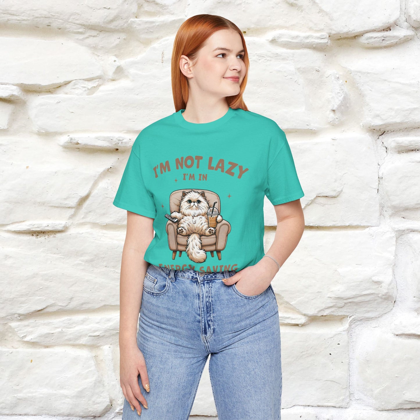 "I'm Not Lazy I'm In Energy-Saving Mode " Cat T-shirt |Nunu&Miao Studio