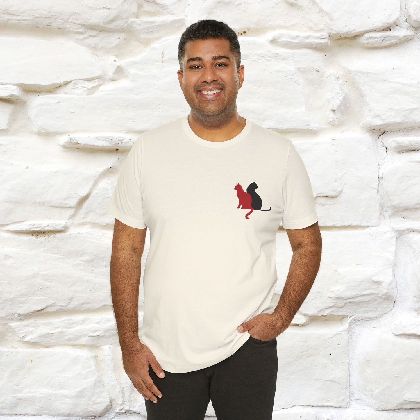 "Modern Shapes" Cat T-Shirt for Men & Women | Front & Back Design | 100% Cotton* 🐾